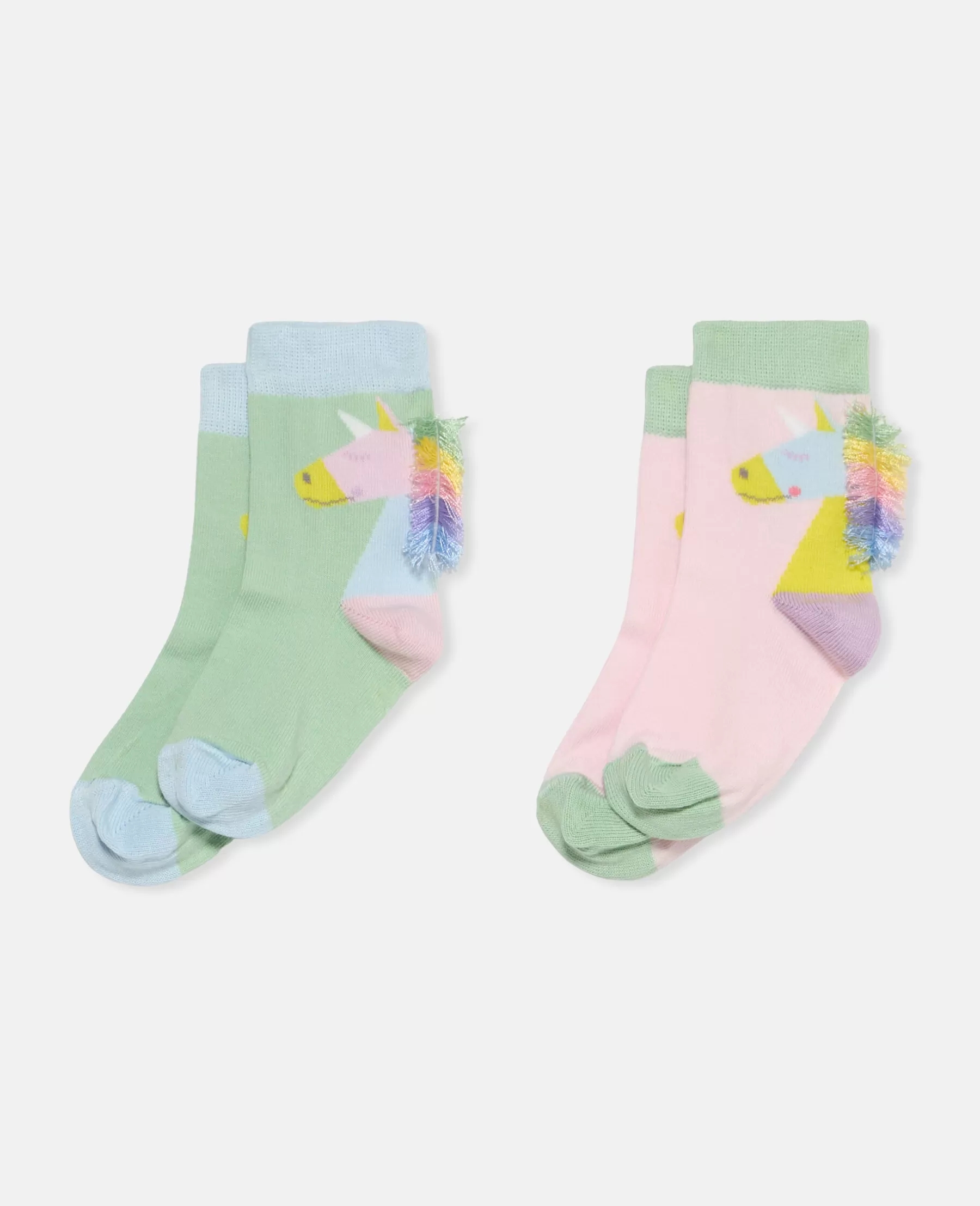 Stella McCartney 2 Pair Pack Of Rainbow Unicorn Ankle Socks Hot