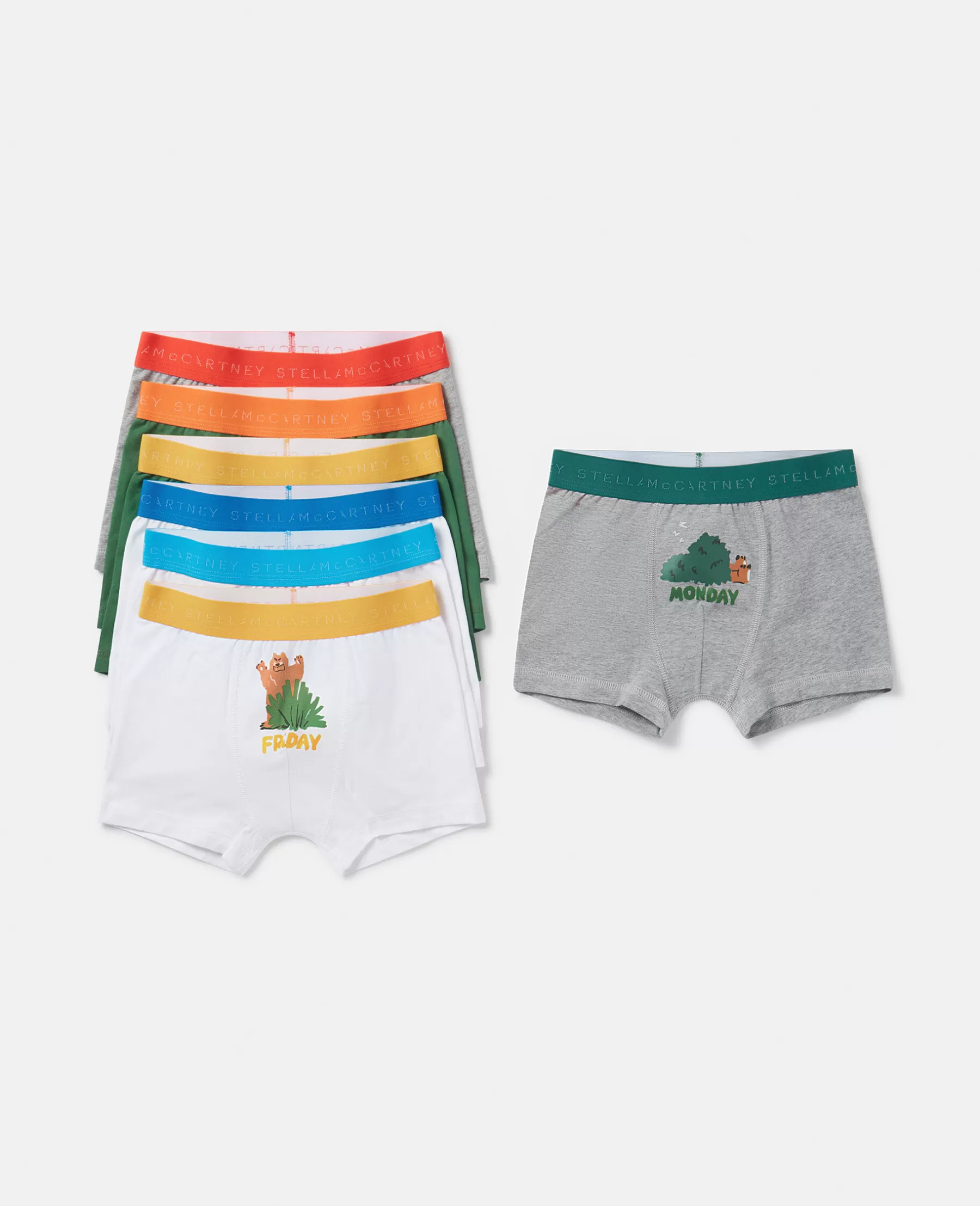 Stella McCartney 7 Pack Of Bear Badge Days Of The Week Boxers Best Sale