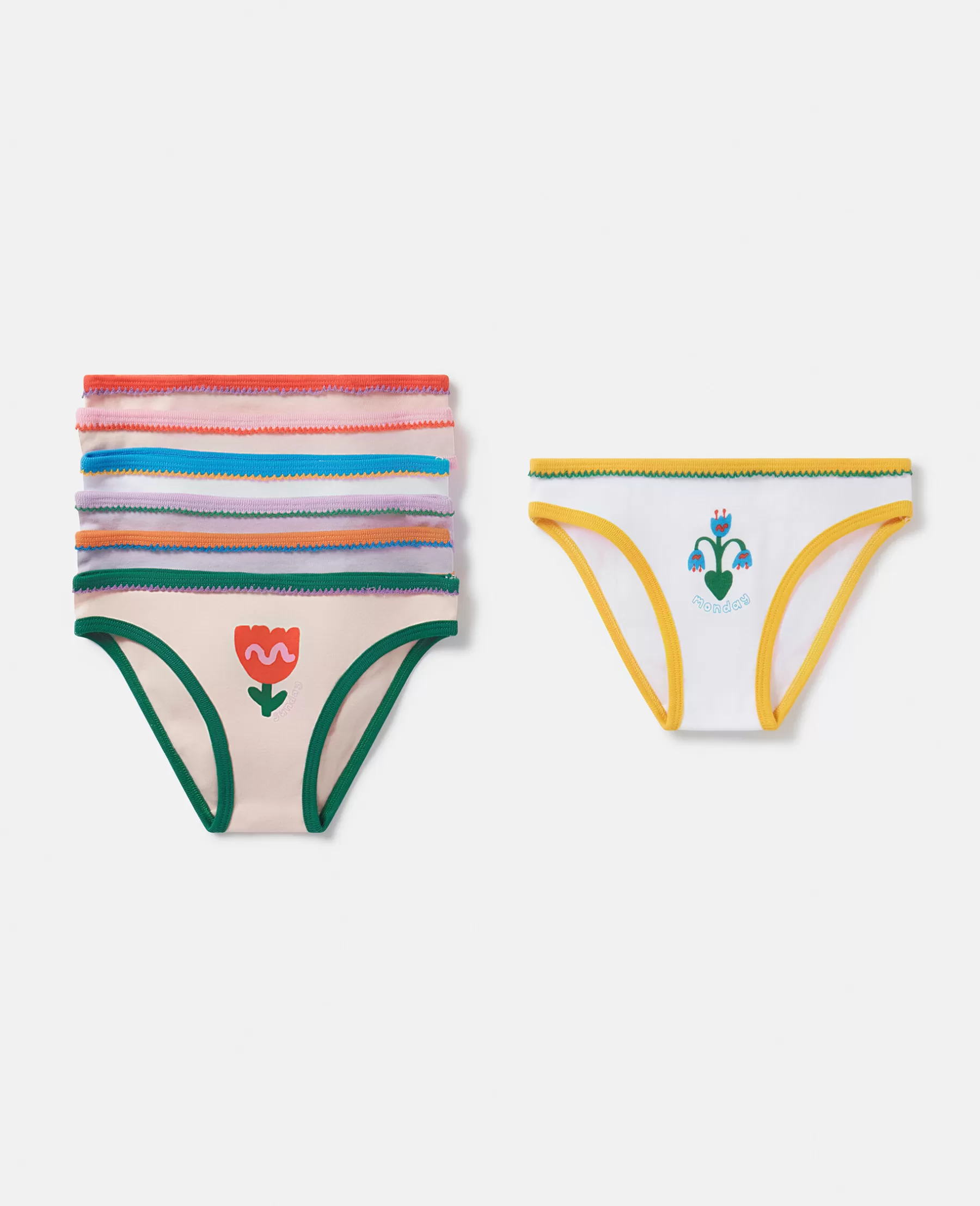 Stella McCartney 7 Pack Of Flower Print Days Of The Week Briefs Outlet