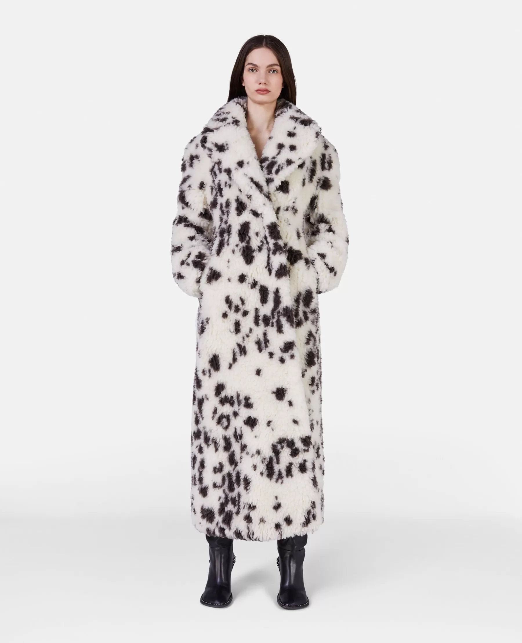 Stella McCartney Appaloosa Print Long Teddy Coat Best Sale