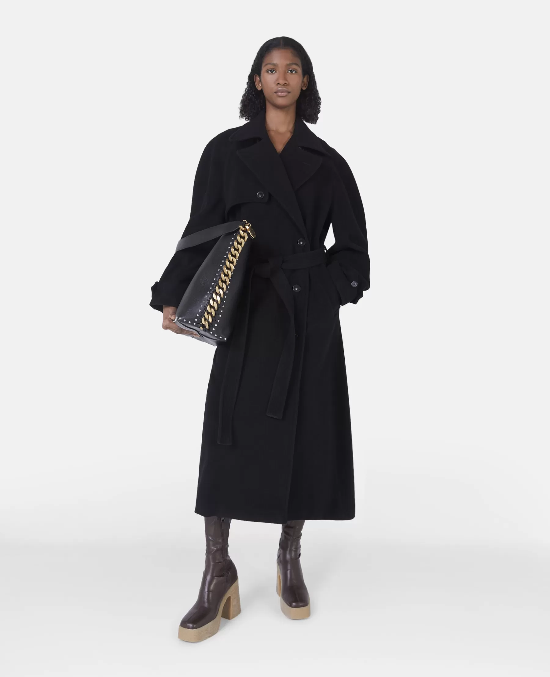 Stella McCartney Banana Sleeve Belted Long Coat Fashion