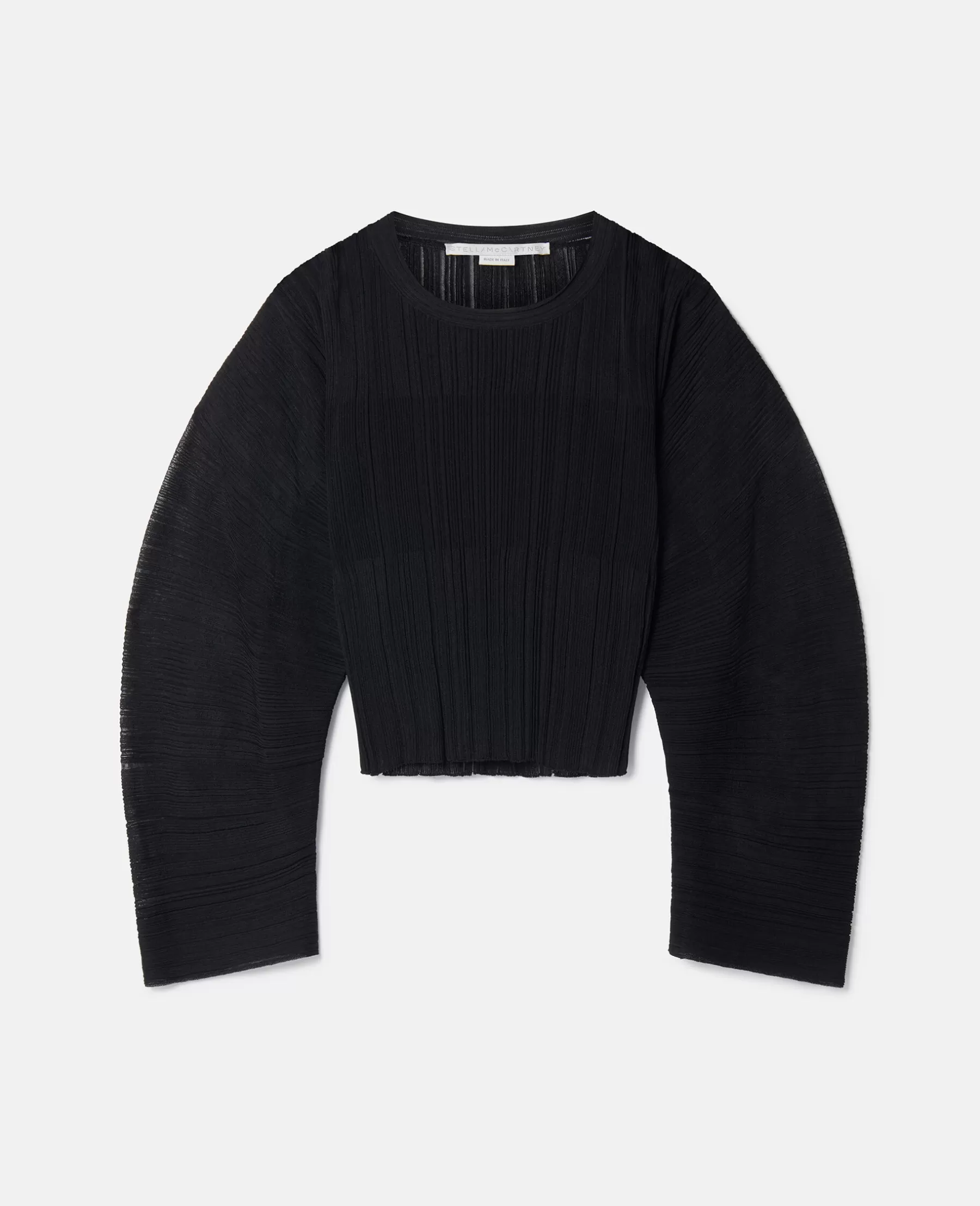 Stella McCartney Banana Sleeve Plisse Pleat Knit Top Outlet