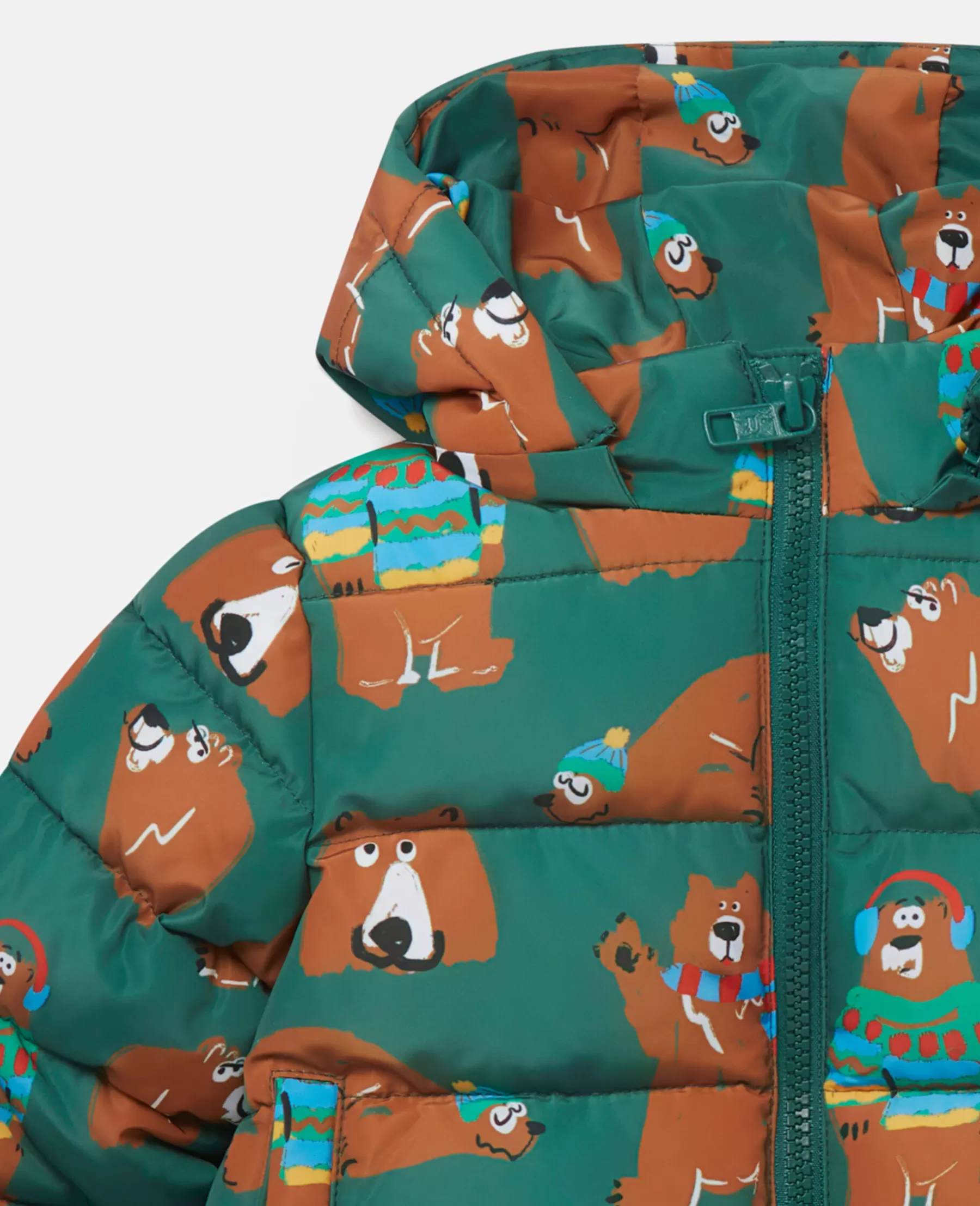 Stella McCartney Bear Print Puffer Coat Fashion