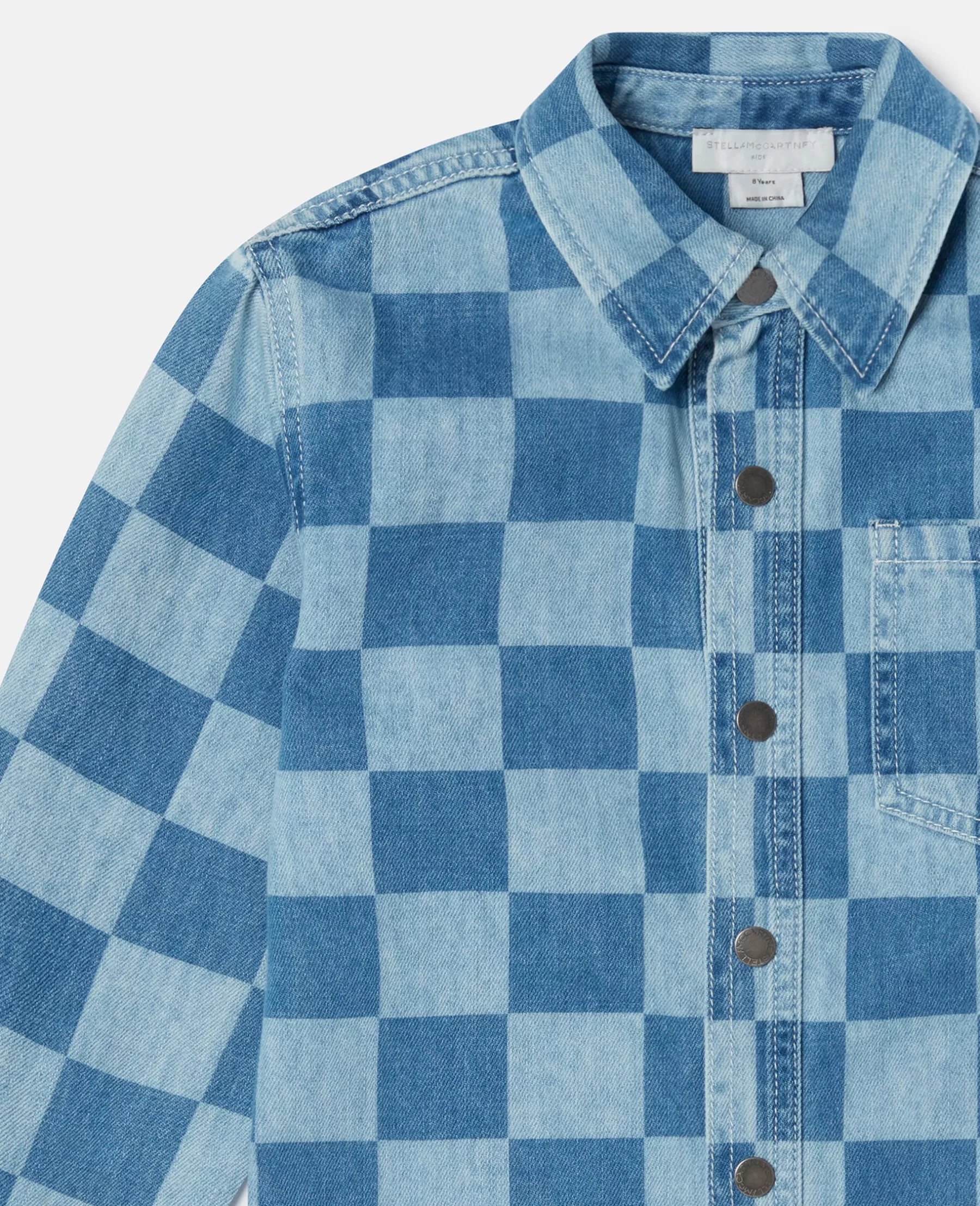 Stella McCartney Checkerboard Print Denim Shirt Outlet