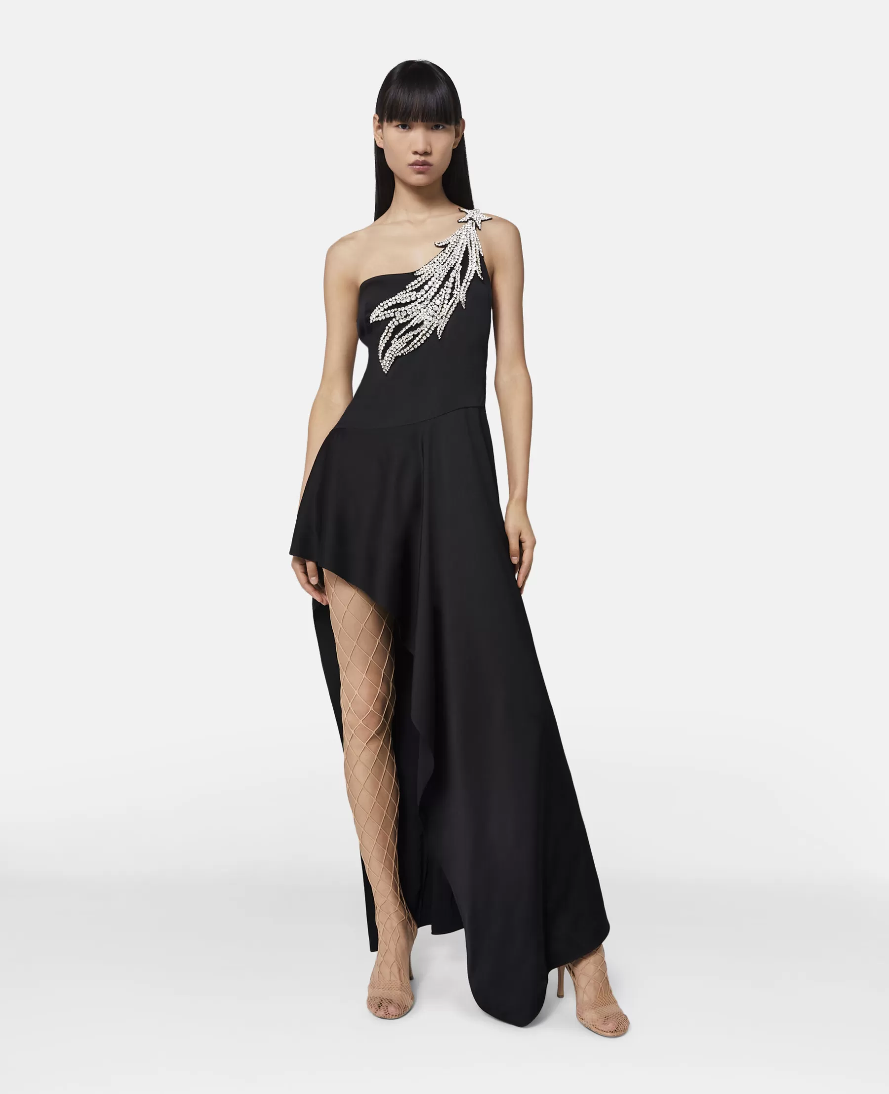 Stella McCartney Crystal Strass Star Asymmetric Midi Dress Clearance