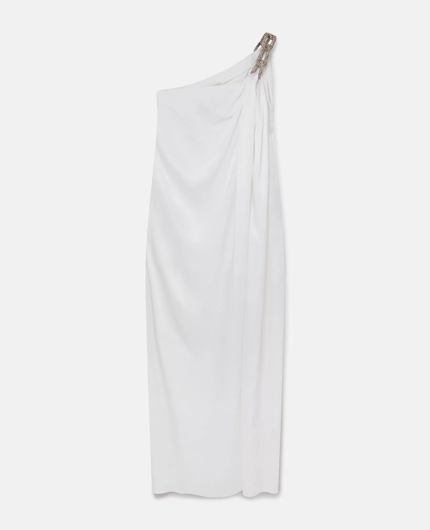 Stella McCartney Falabella Crystal Chain Double Satin One-Shoulder Gown Discount