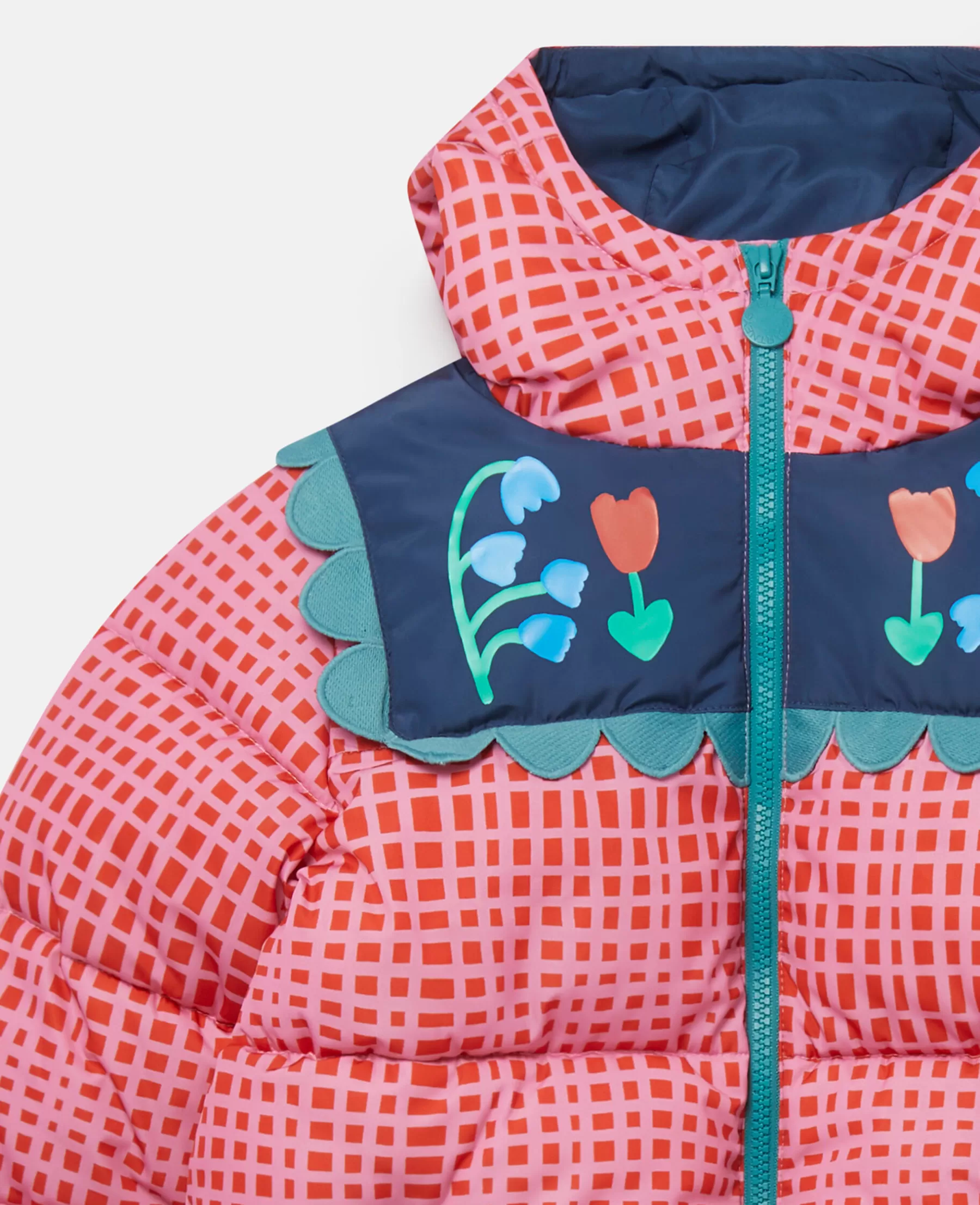 Stella McCartney Folk Flower Check Print Puffer Coat Online