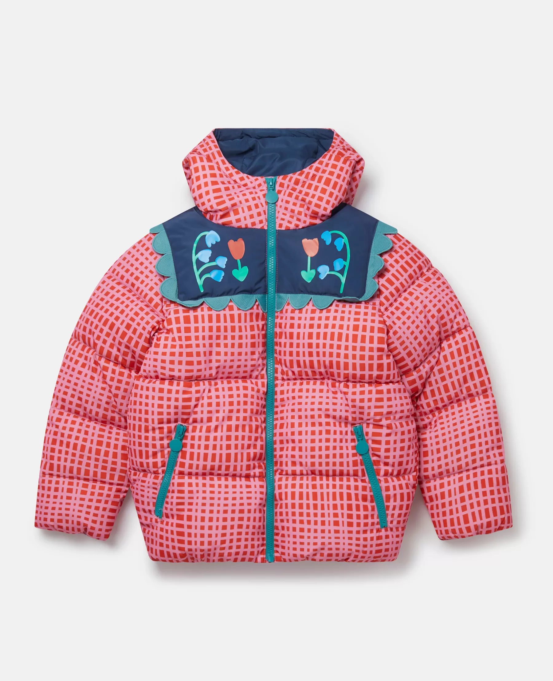 Stella McCartney Folk Flower Check Print Puffer Coat Online