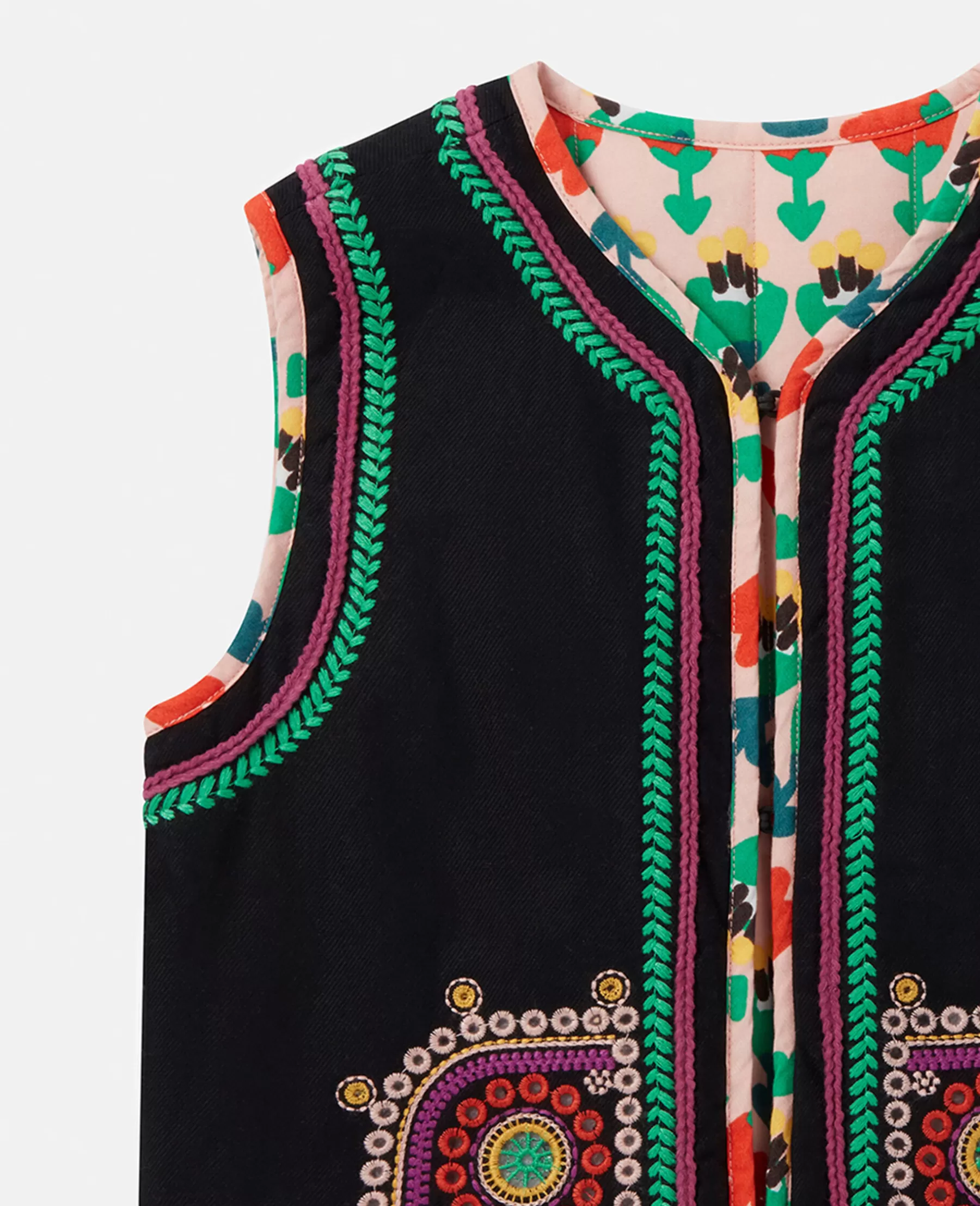 Stella McCartney Folk Flower Embroidery Vest Flash Sale