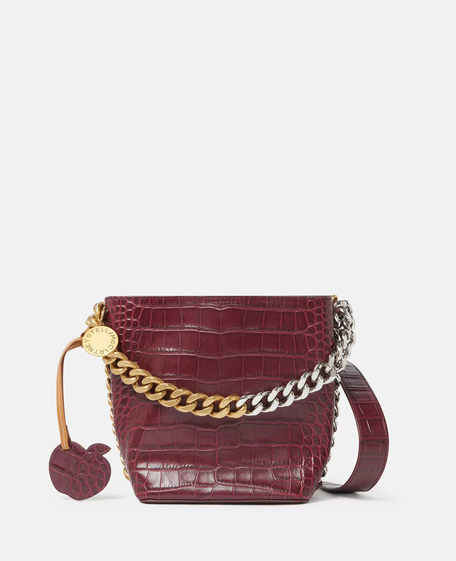 Stella McCartney Frayme Croc-Effect Embossed Bucket Bag Discount