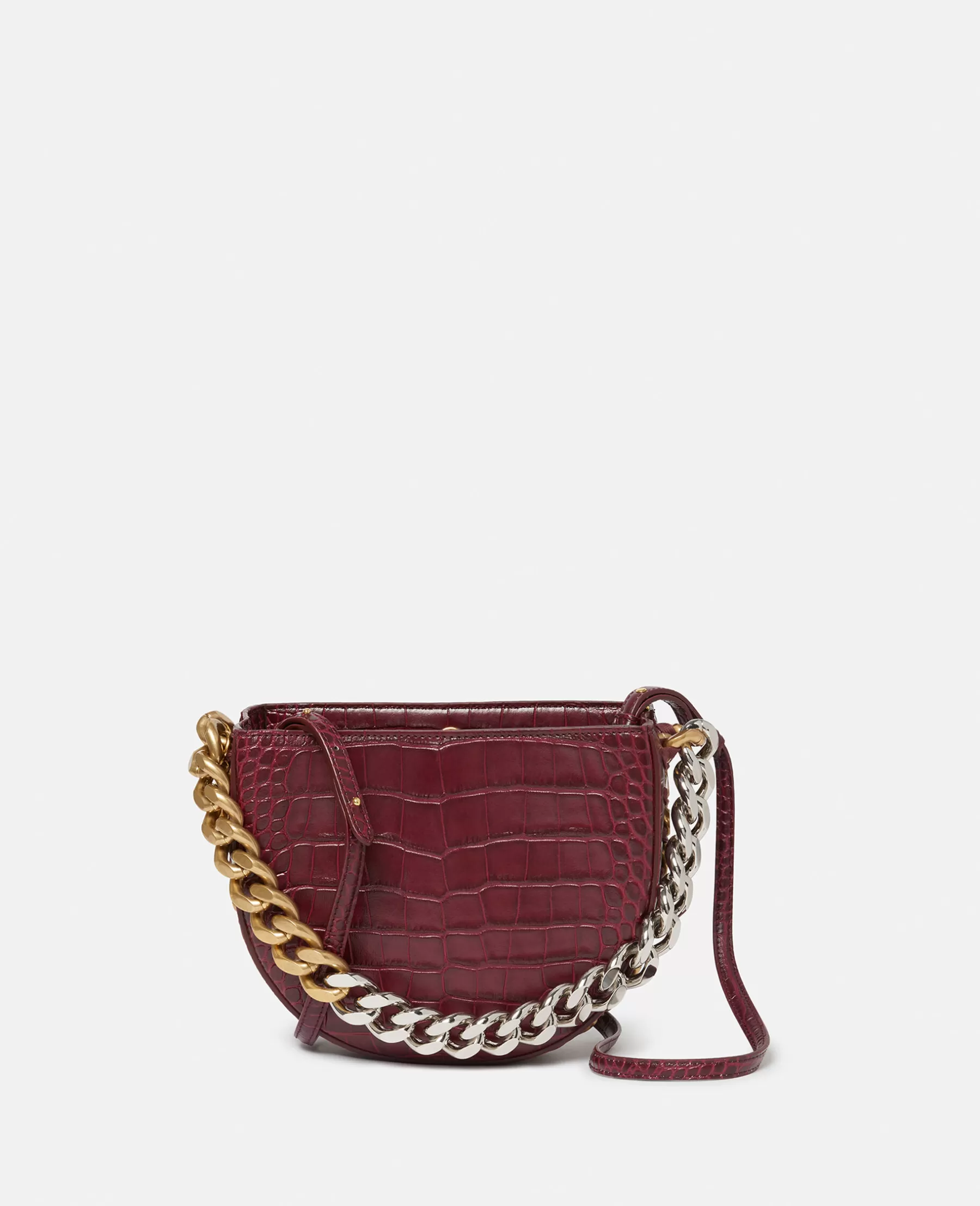 Stella McCartney Frayme Croc-Effect Embossed Small Shoulder Bag Store