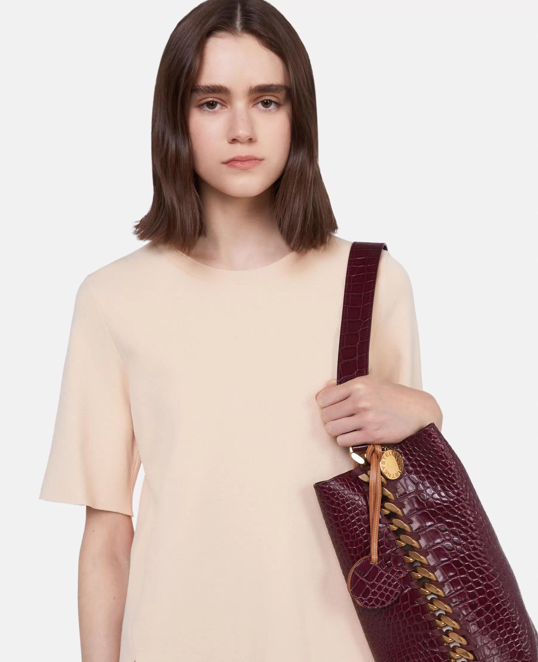 Stella McCartney Frayme Croc-Effect Embossed Tote Bag Outlet