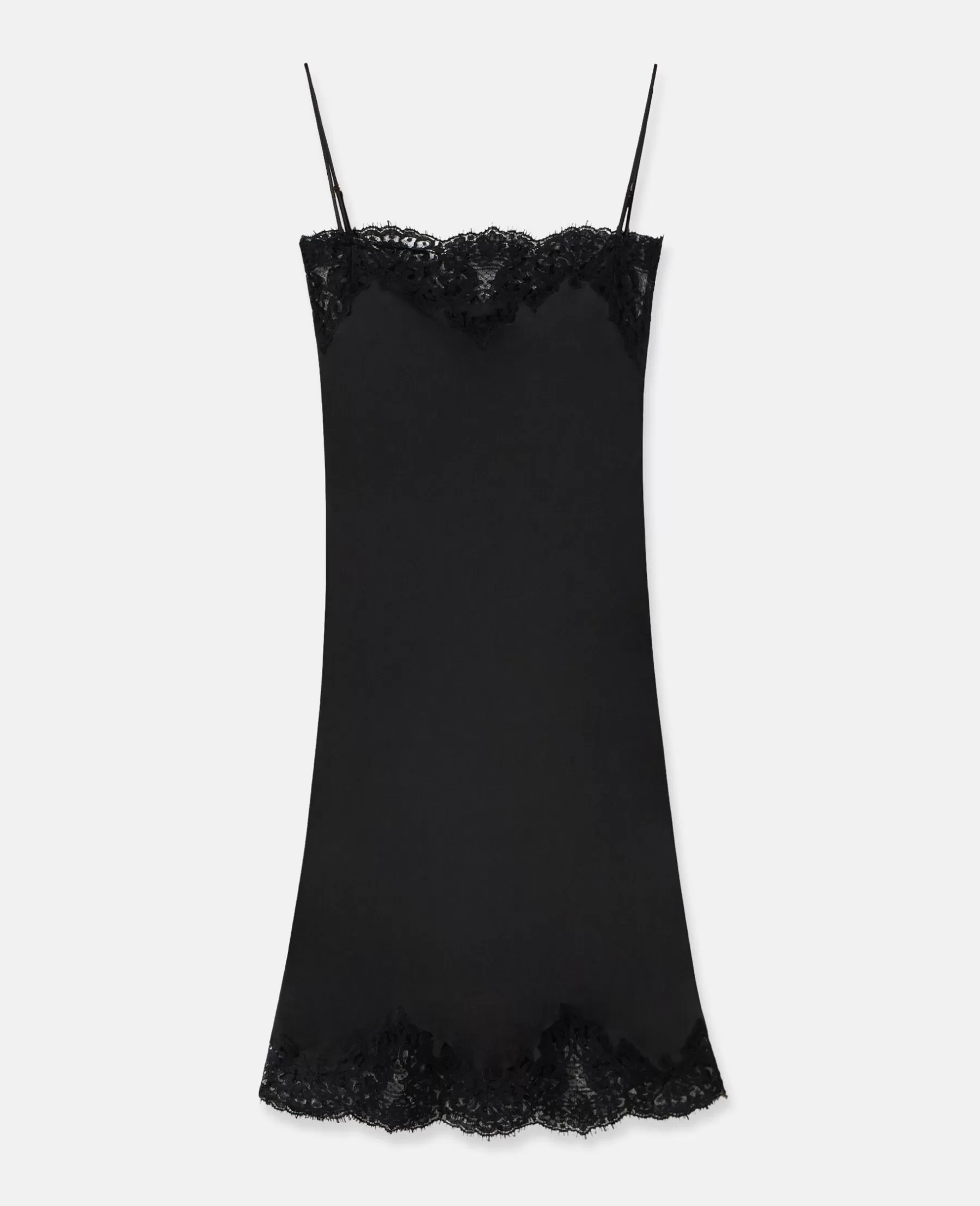 Stella McCartney Guipere Lace Trim Double Satin Cocktail Dress Best Sale