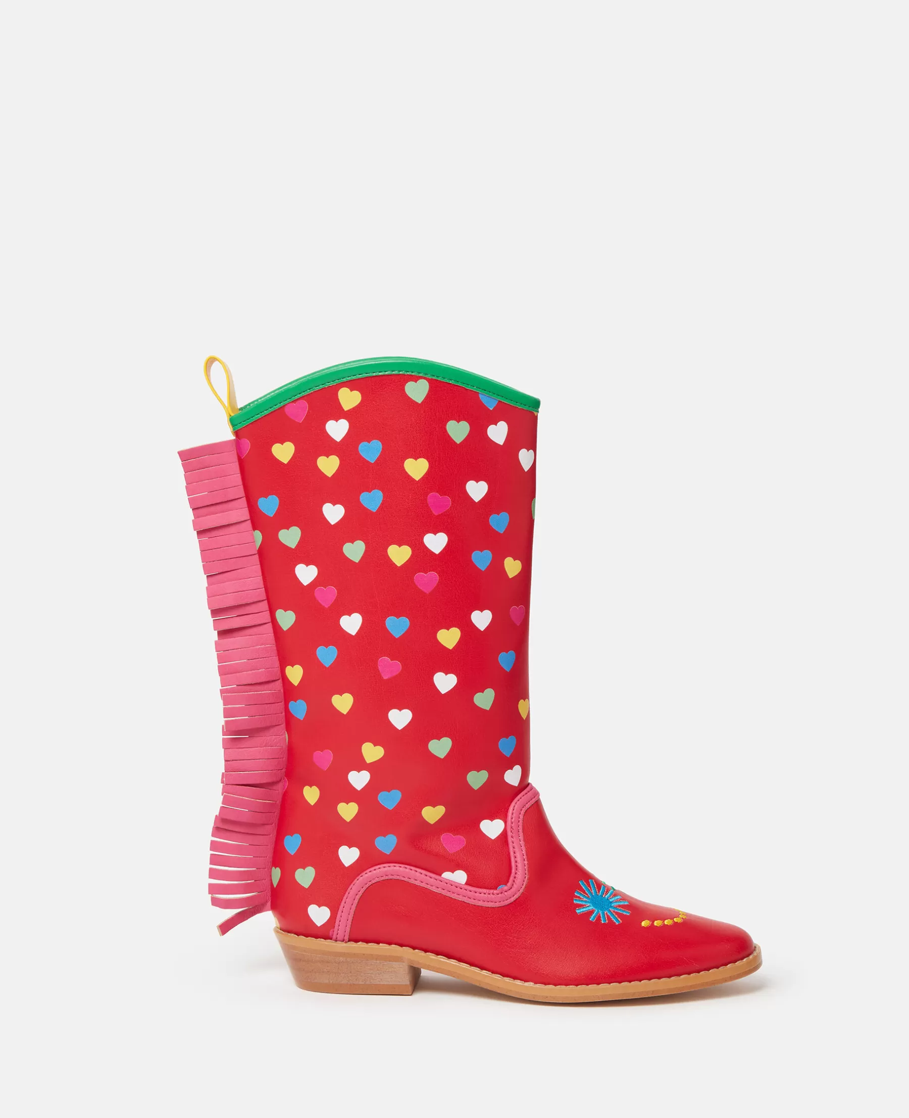 Stella McCartney Heart Print Fringed Cowboy Boots Outlet