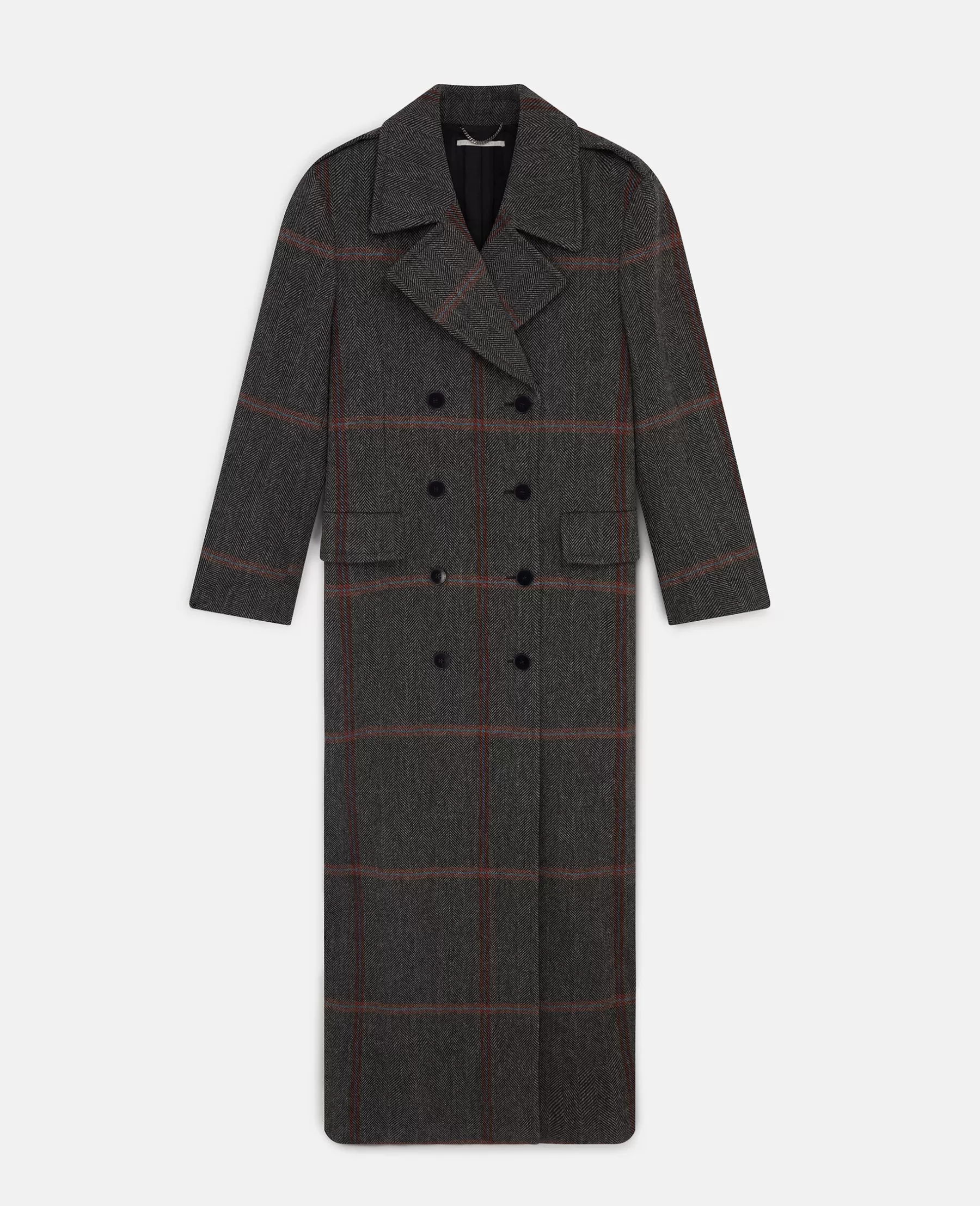 Stella McCartney Herringbone Weave Maxi Overcoat Outlet