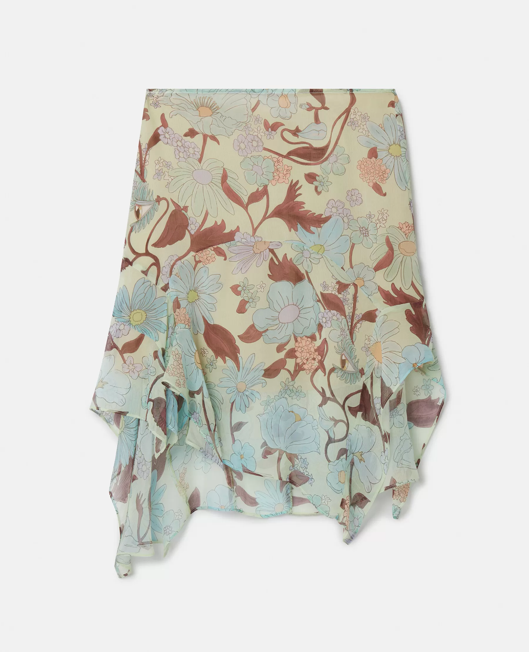 Stella McCartney Lady Garden Print Silk Chiffon Skirt Shop