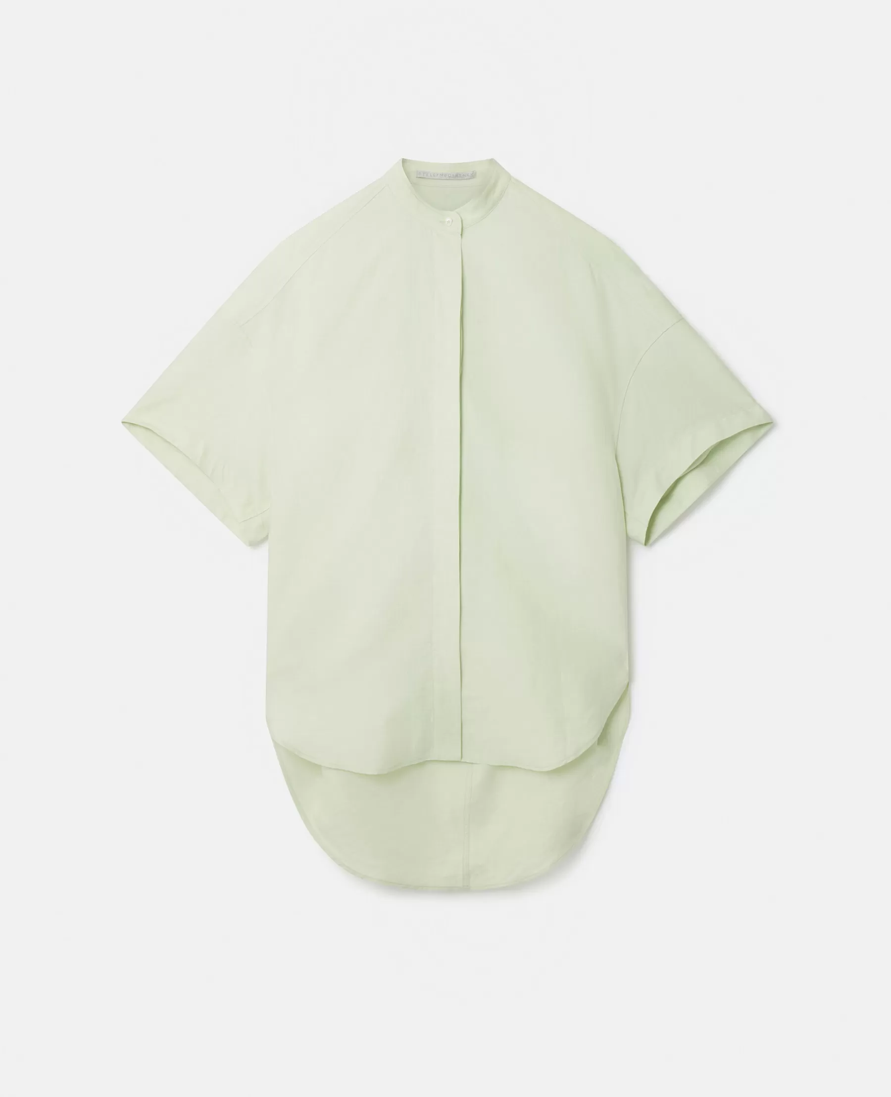 Stella McCartney Linen-Cotton Oversized Collarless Shirt Shop