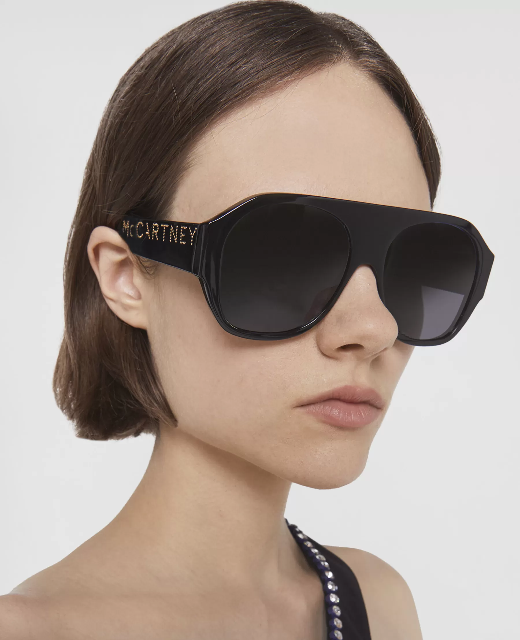 Stella McCartney Logo Chunky Aviator Sunglasses Flash Sale