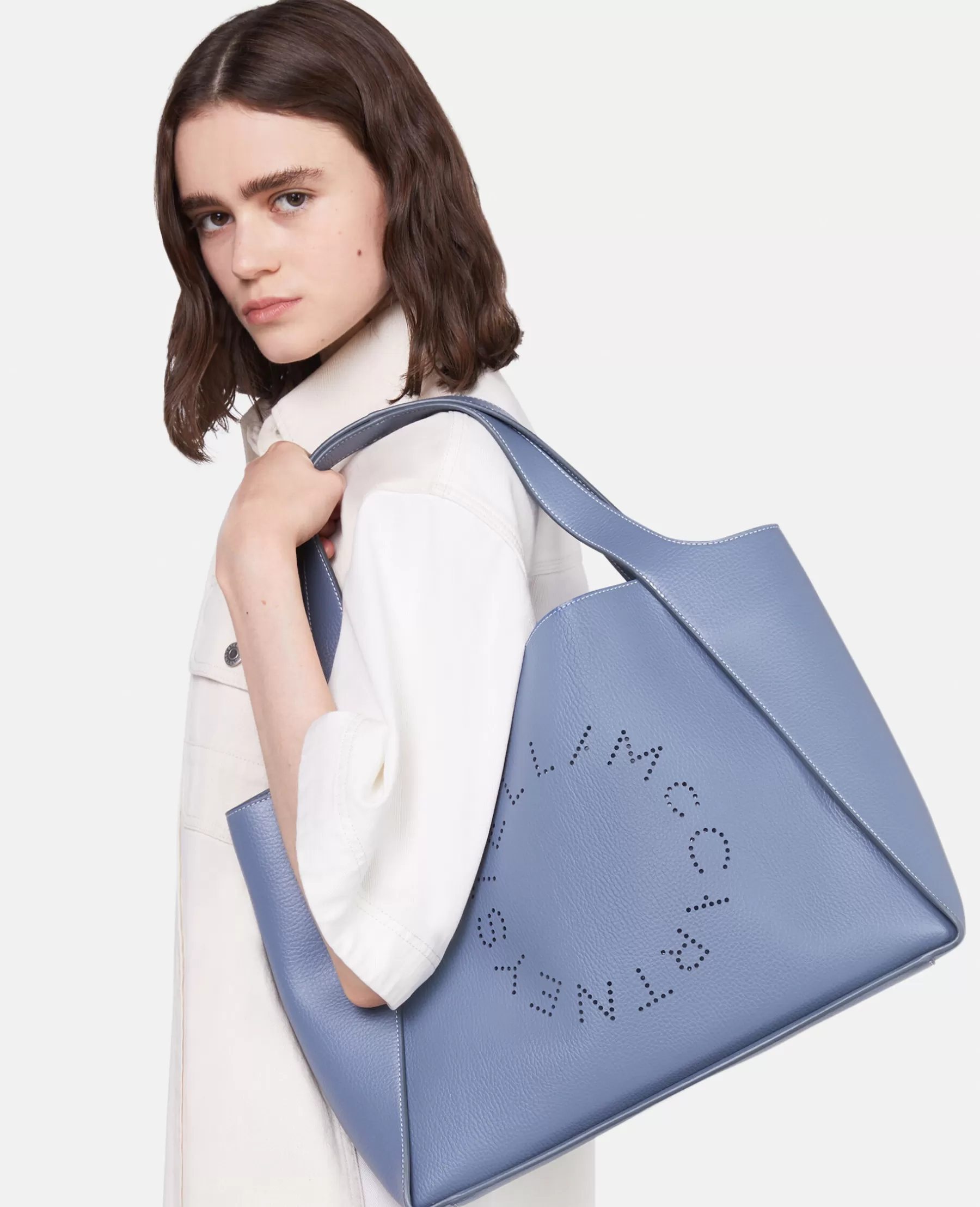 Stella McCartney Logo Grainy Alter Mat Tote Bag Online