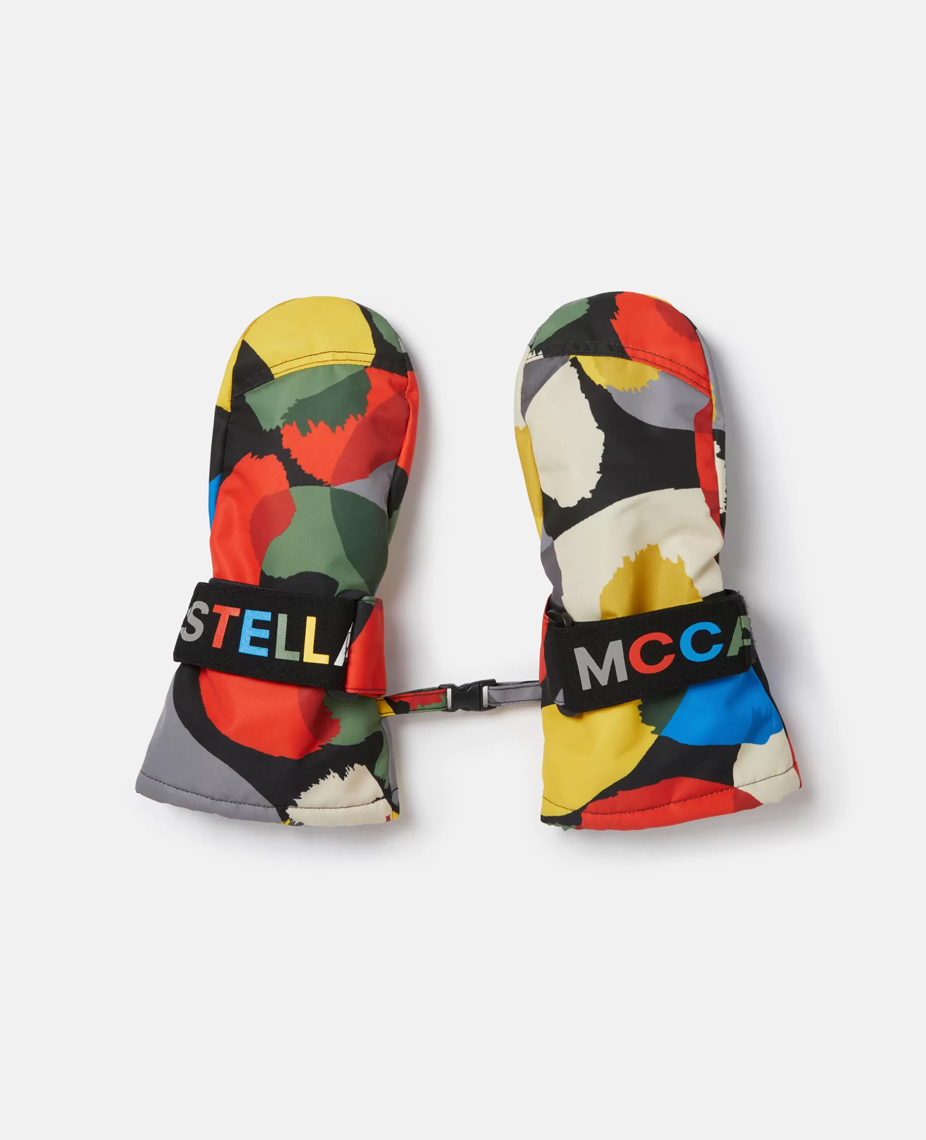 Stella McCartney Logo Tape Smudge Print Ski Mittens Sale