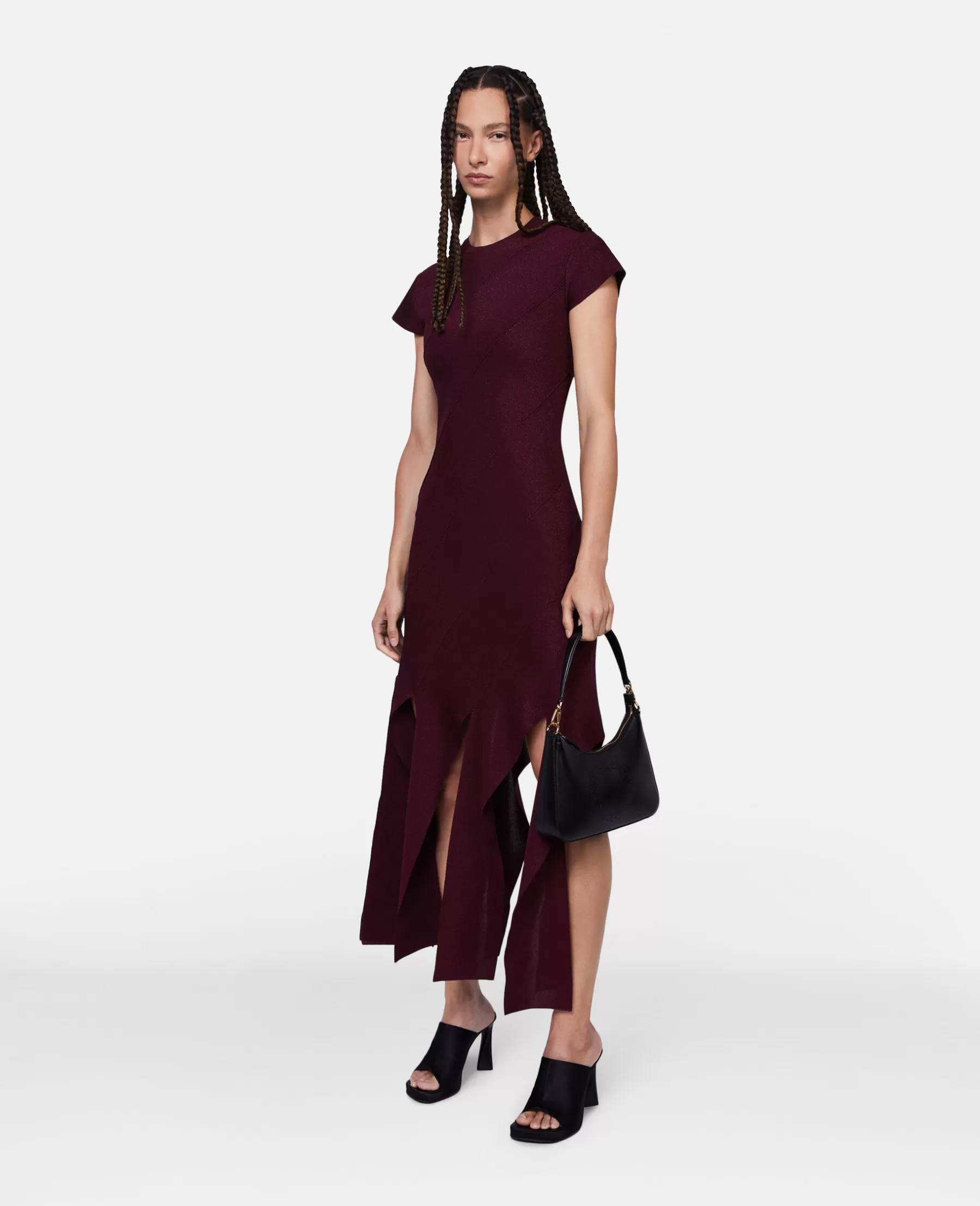 Stella McCartney Lurex Rib Knit Midi Dress Cheap