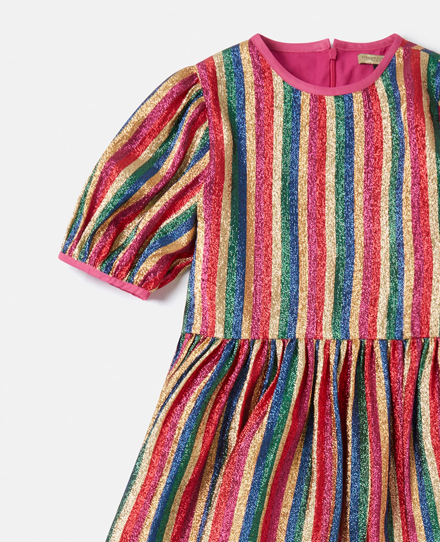 Stella McCartney Metallic Rainbow Stripe Dress Discount