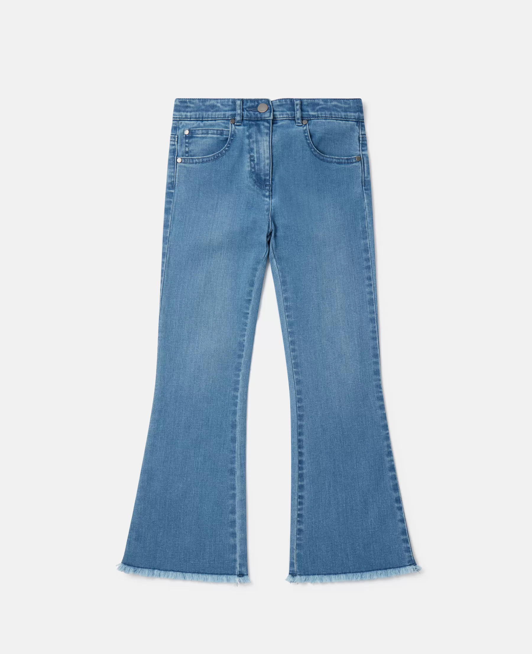 Stella McCartney Mid Wash Frayed Hem Flared Jeans Store