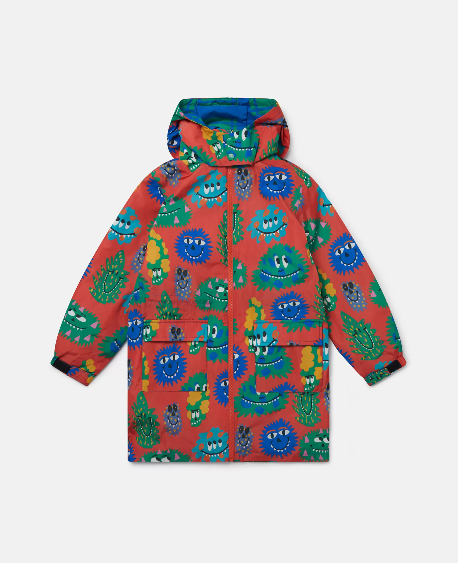 Stella McCartney Monster Face Print Hooded Raincoat Fashion