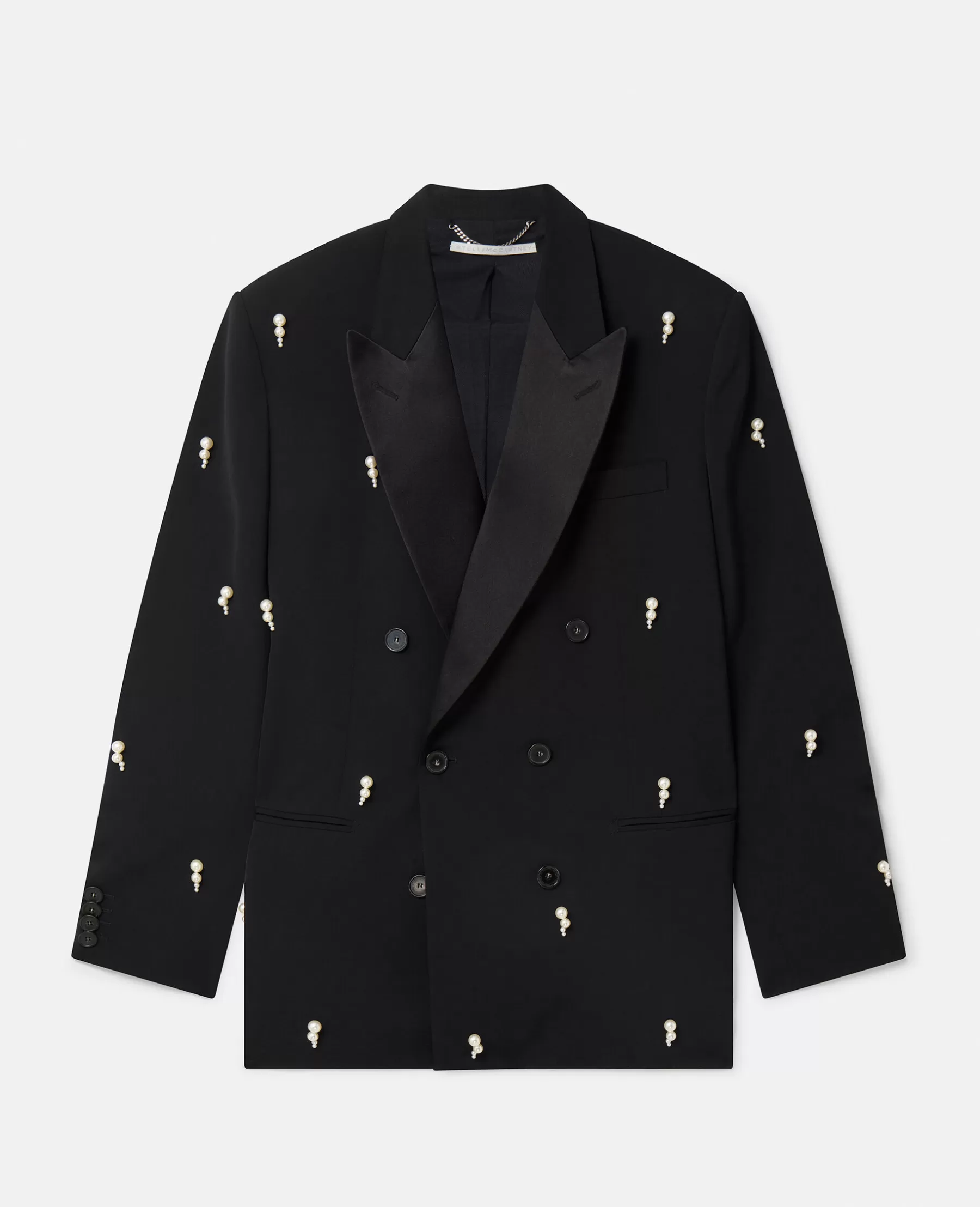 Stella McCartney Pearl Embroidery Oversized Double-Breasted Blazer Shop