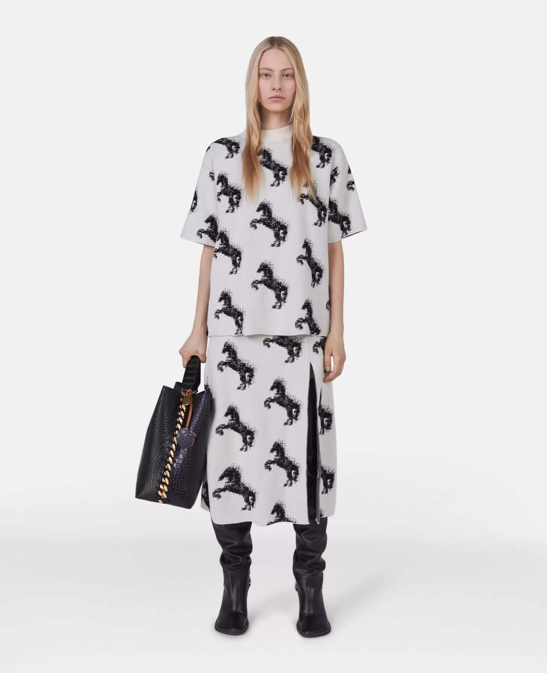 Stella McCartney Pixel Horse Jacquard Skirt Discount