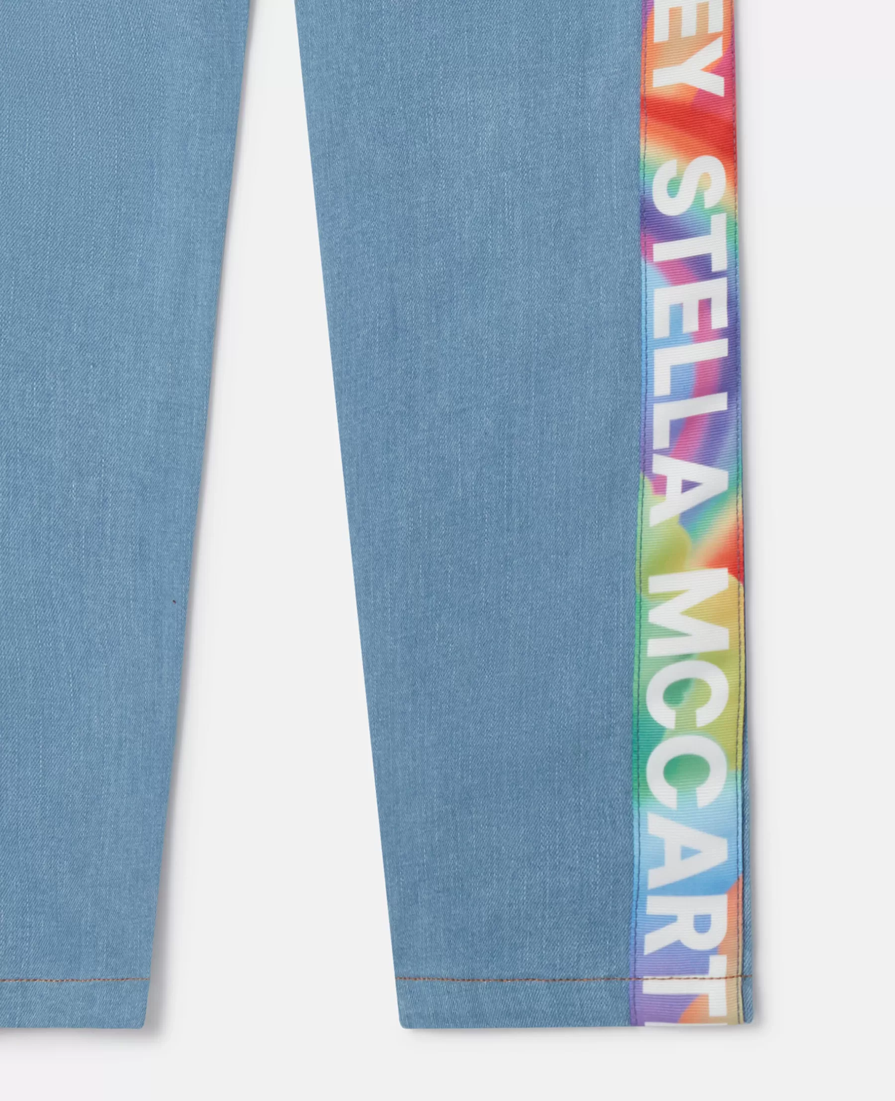 Stella McCartney Rainbow Logo Tape Straight Leg Jeans Outlet