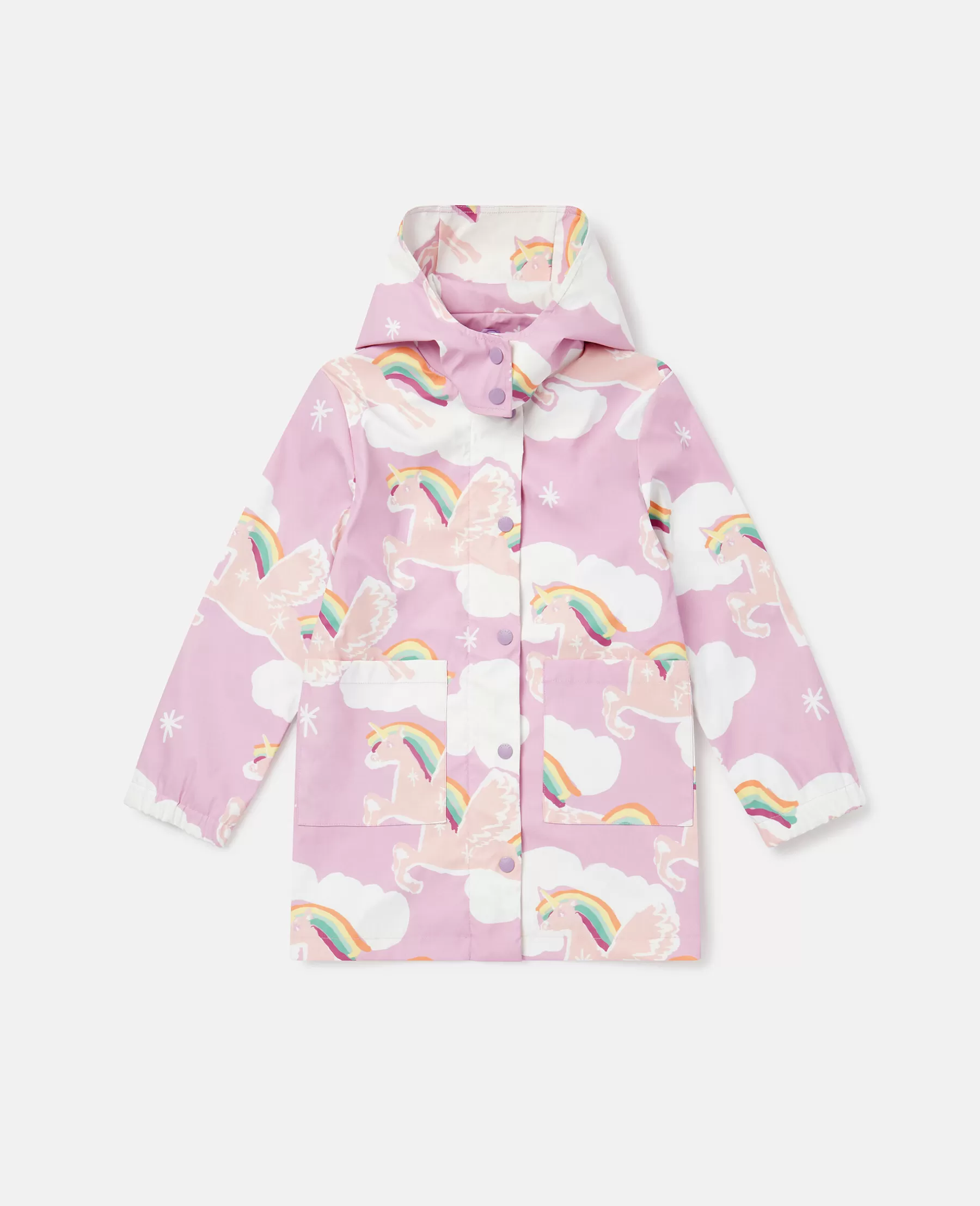 Stella McCartney Rainbow Unicorn Cloud Print Hooded Raincoat Shop