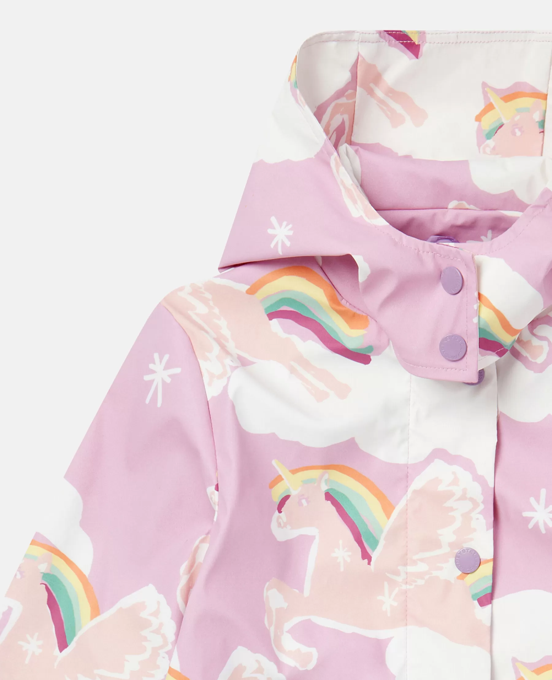 Stella McCartney Rainbow Unicorn Cloud Print Hooded Raincoat Shop