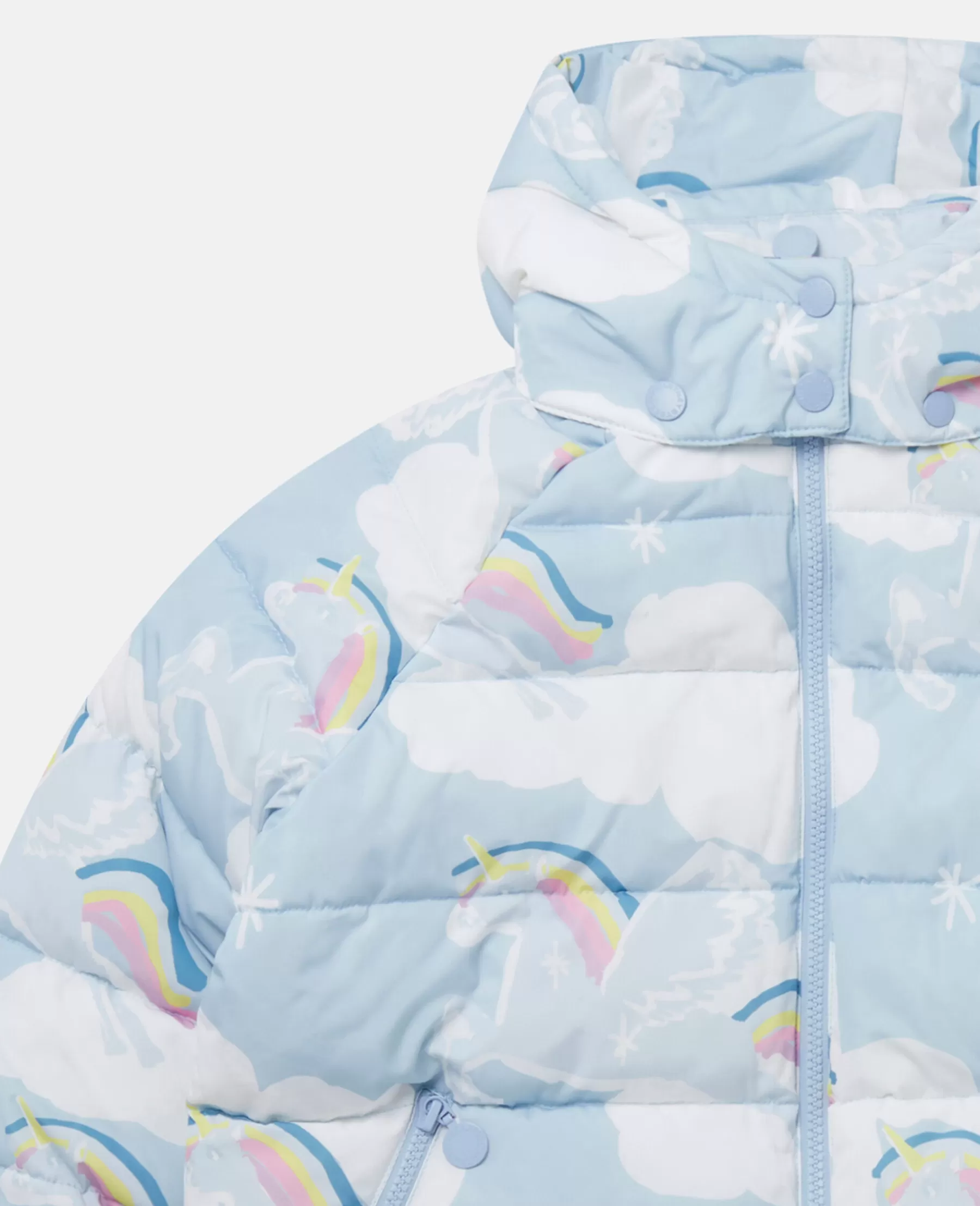 Stella McCartney Rainbow Unicorn Cloud Print Puffer Coat Best