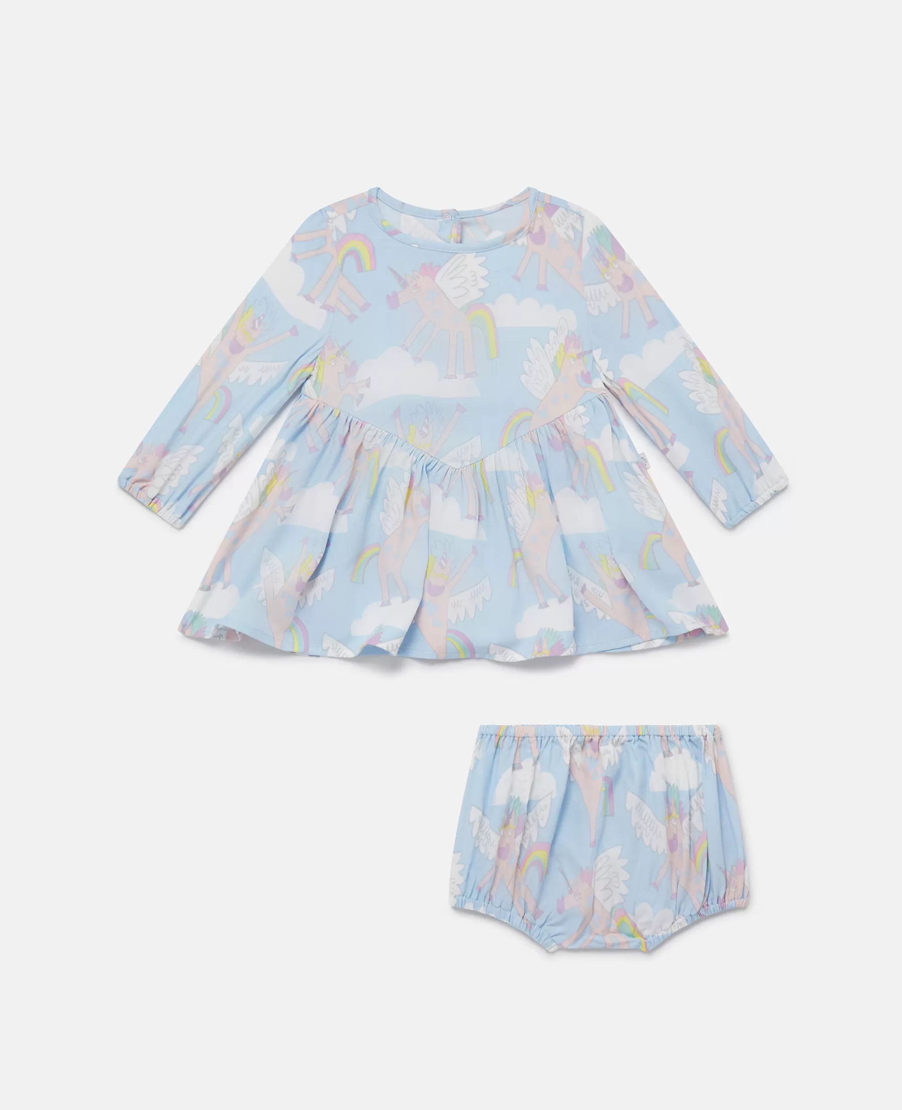 Stella McCartney Rainbow Unicorn Print Dress And Bloomers Set Store