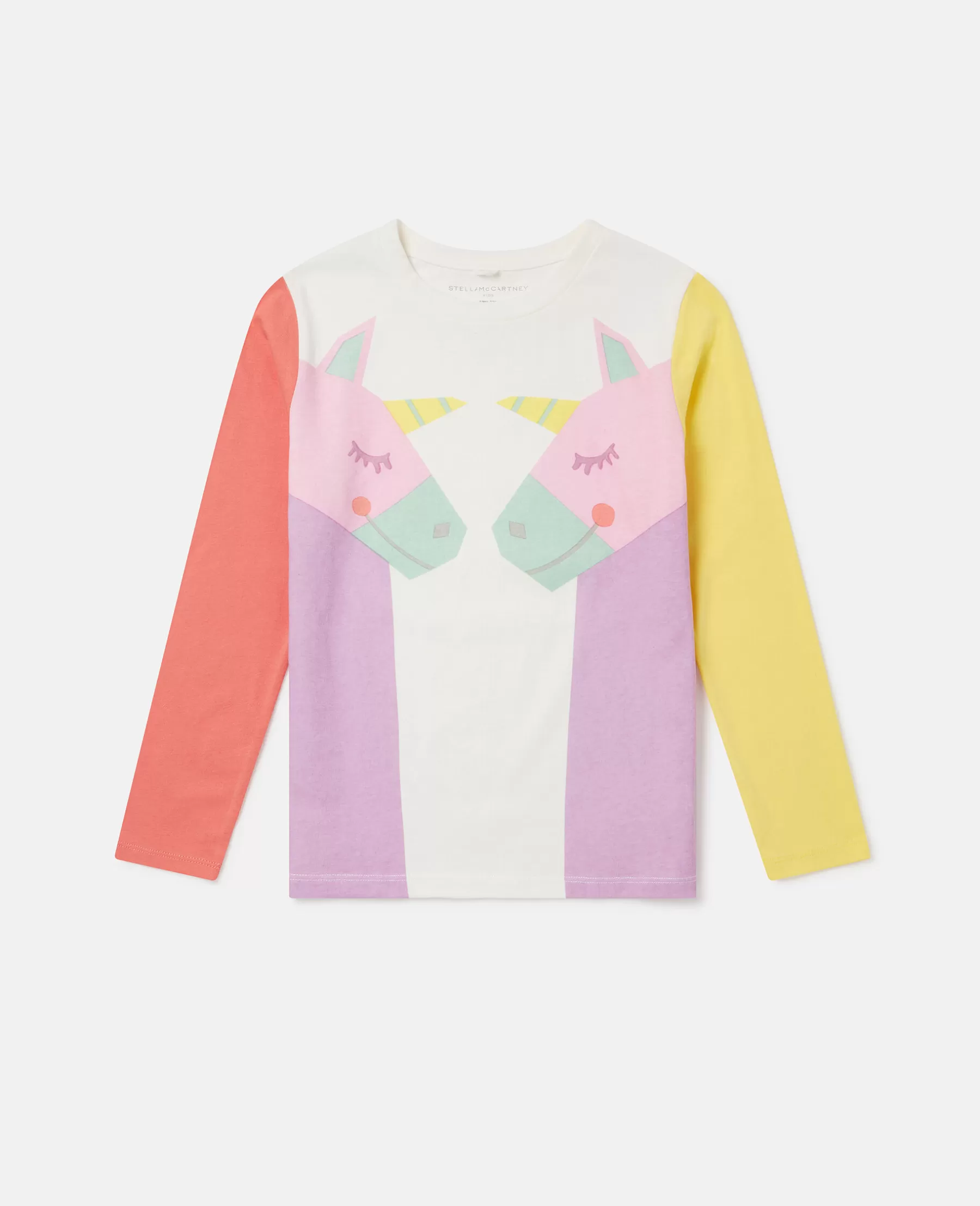 Stella McCartney Rainbow Unicorn Print Long Sleeve T-Shirt Discount