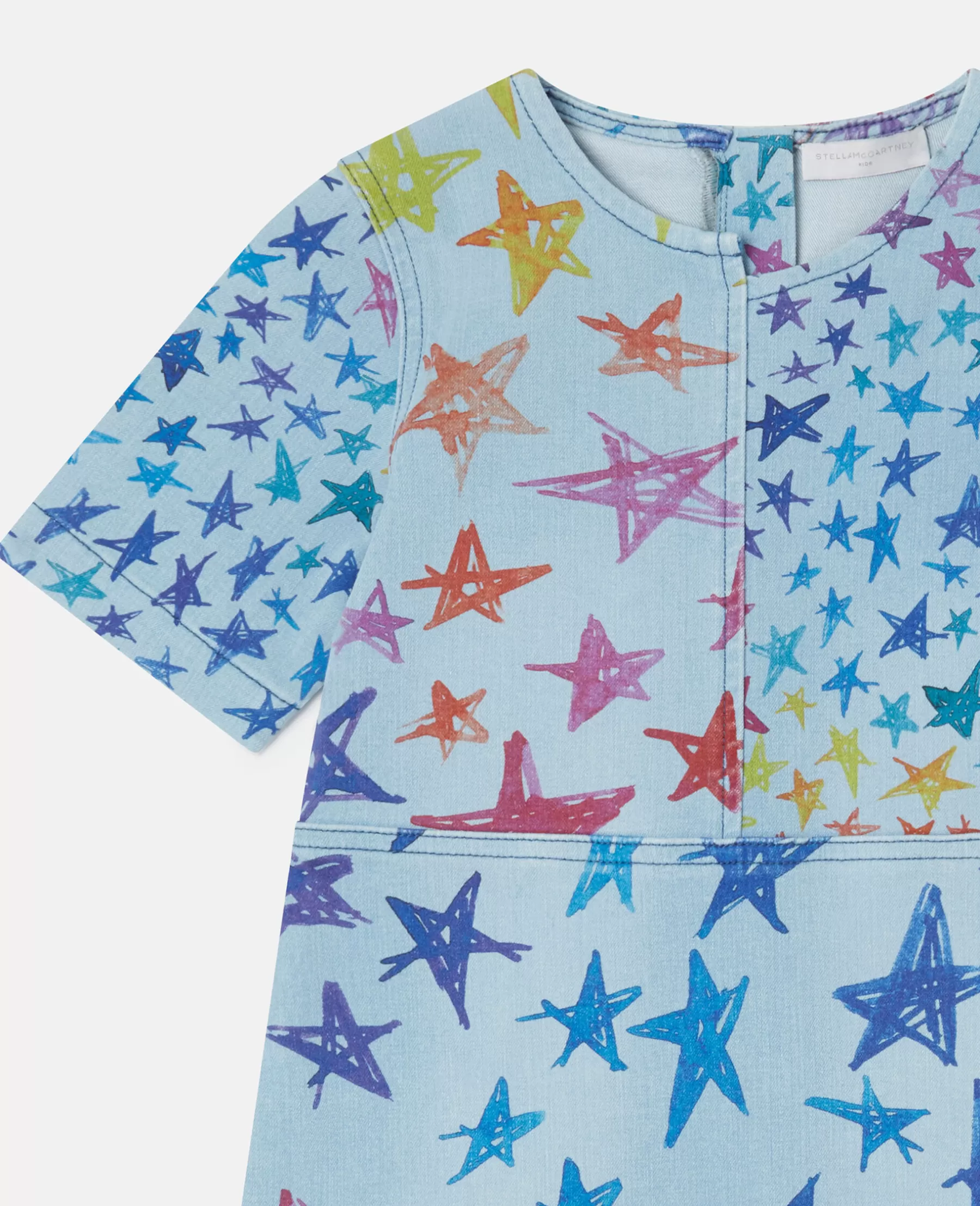 Stella McCartney Scribbled Star Print Denim Dress Fashion