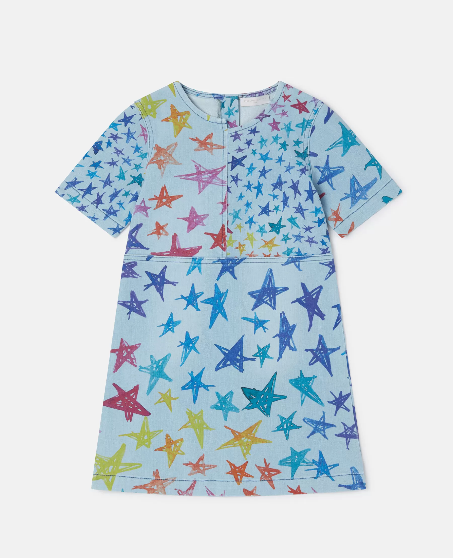 Stella McCartney Scribbled Star Print Denim Dress Fashion