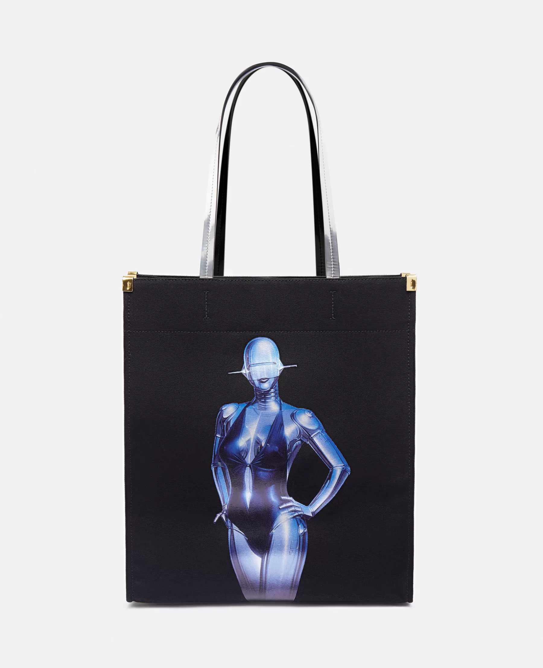 Stella McCartney Sexy Robot Graphic Organic Cotton Canvas Tote Bag Flash Sale