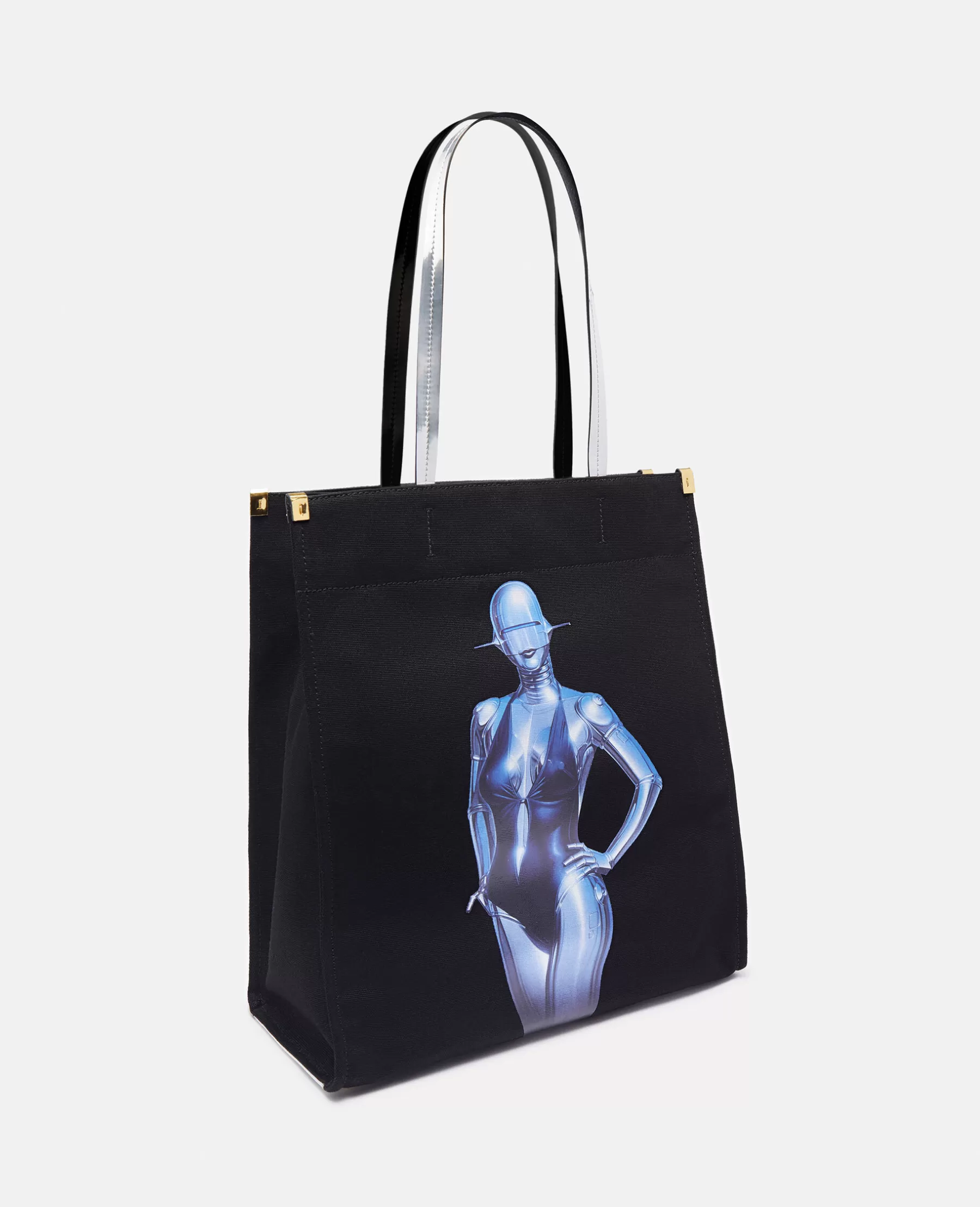 Stella McCartney Sexy Robot Graphic Organic Cotton Canvas Tote Bag Flash Sale