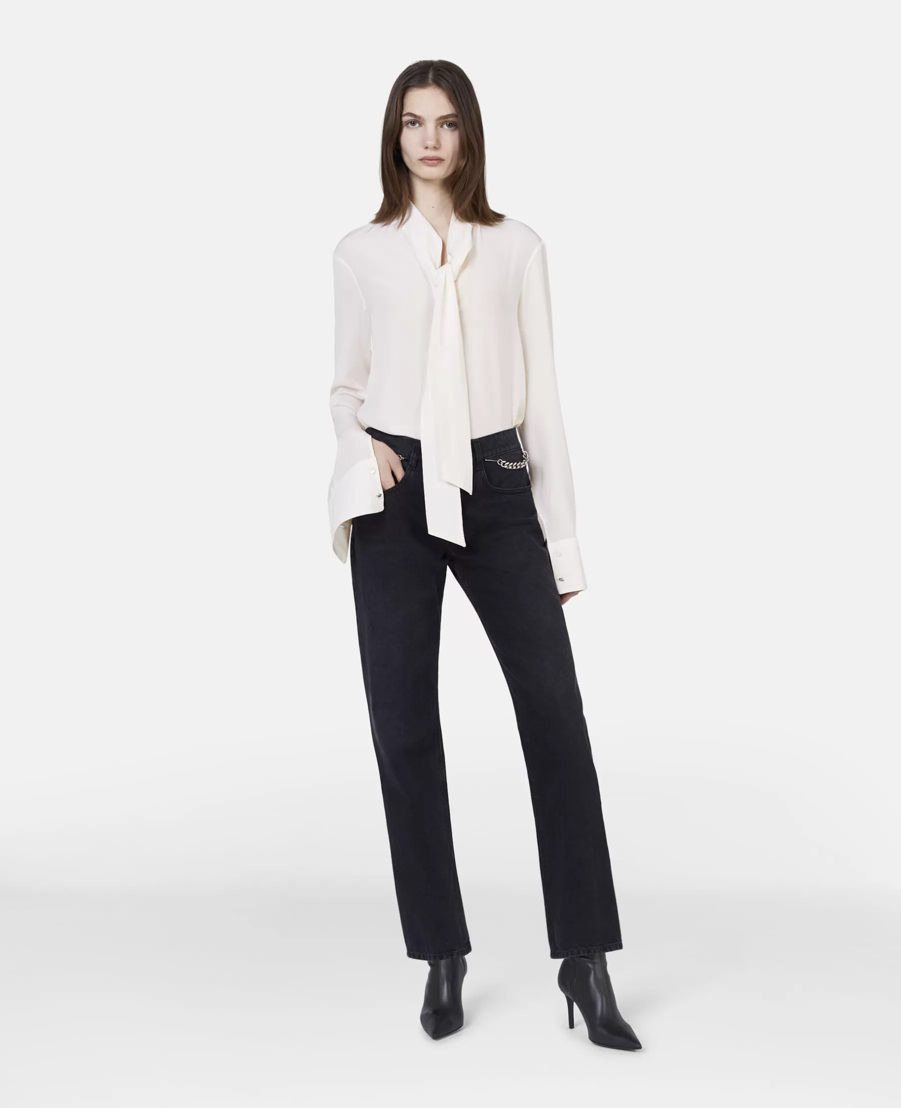 Stella McCartney Silk Crepe De Chine Pussybow Shirt Cheap