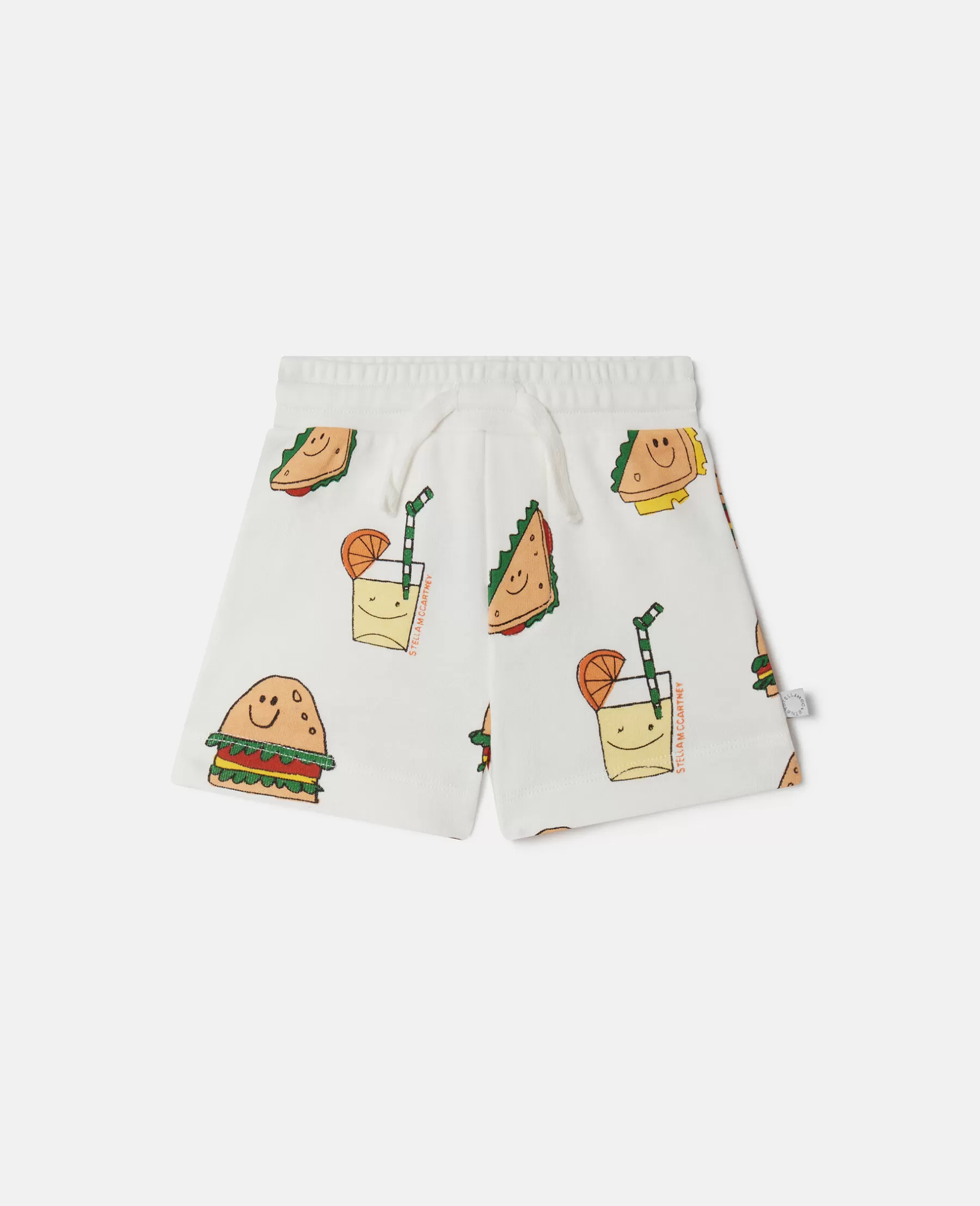 Stella McCartney Silly Sandwich Print Drawstring Shorts New