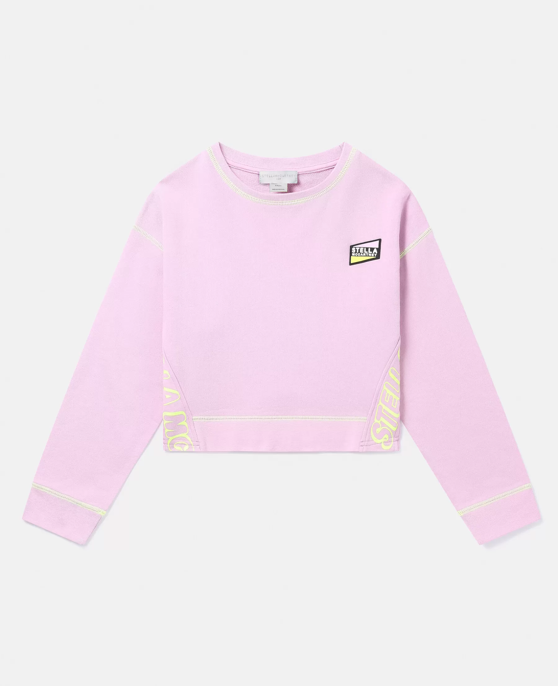 Stella McCartney Smc Neon Trim Cropped Sweatshirt Clearance