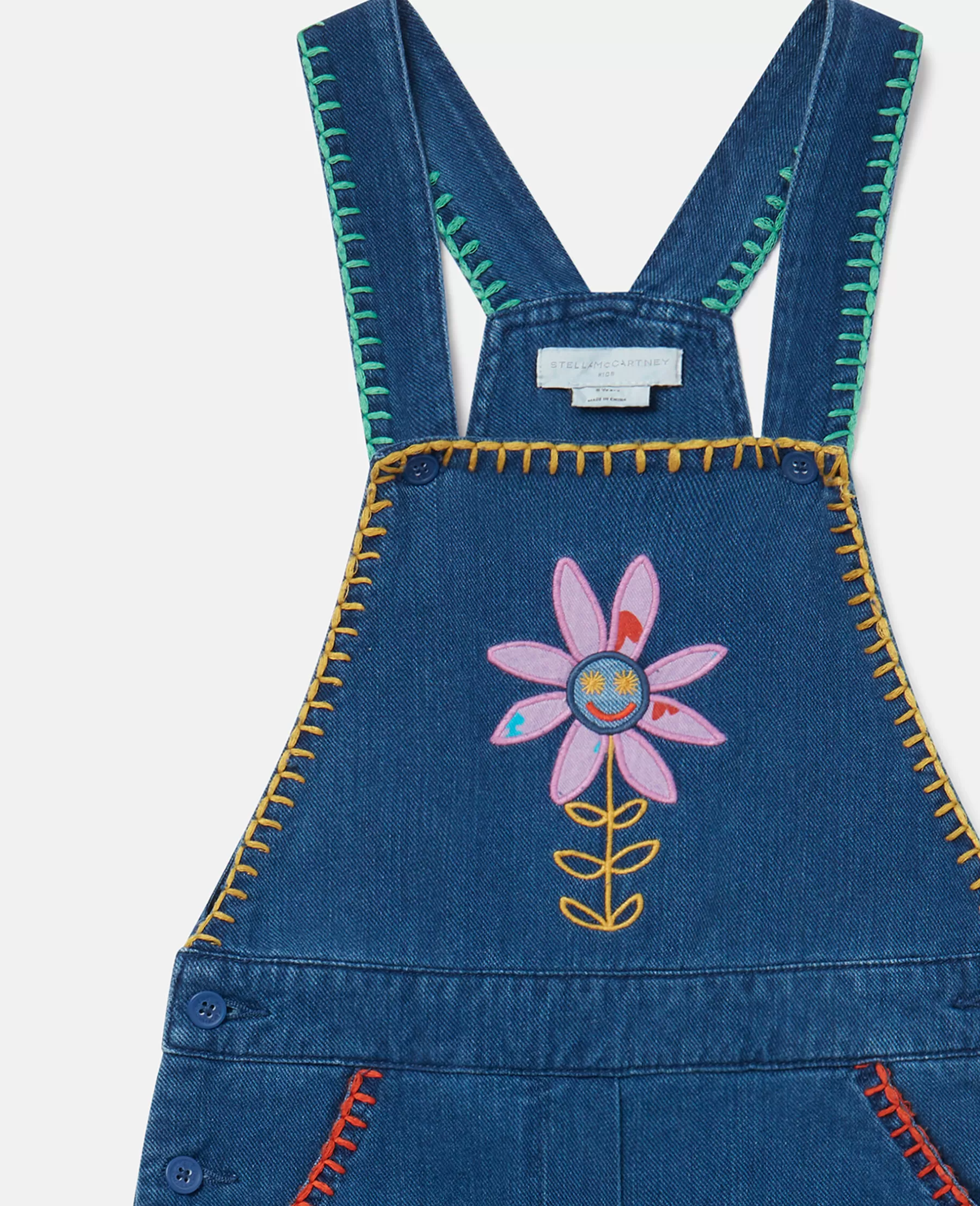 Stella McCartney Smiling Flower Embroidery Dungarees Online