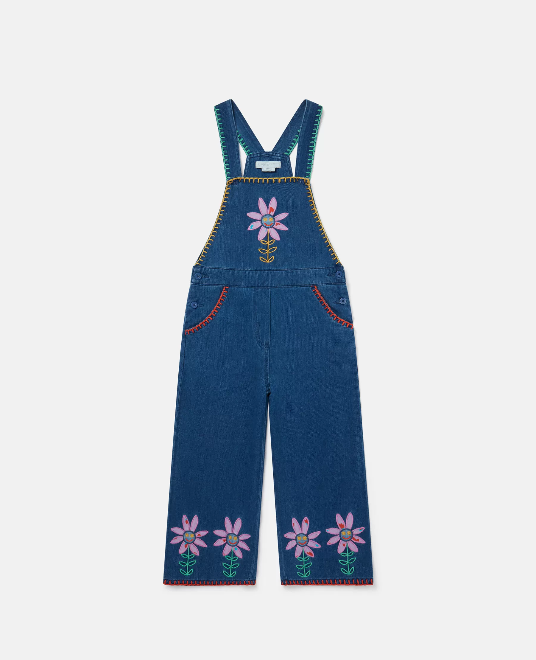 Stella McCartney Smiling Flower Embroidery Dungarees Online