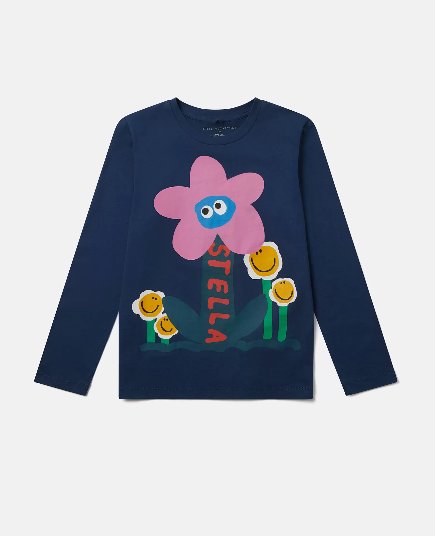 Stella McCartney Smiling Flower Motif Long Sleeve T-Shirt Fashion