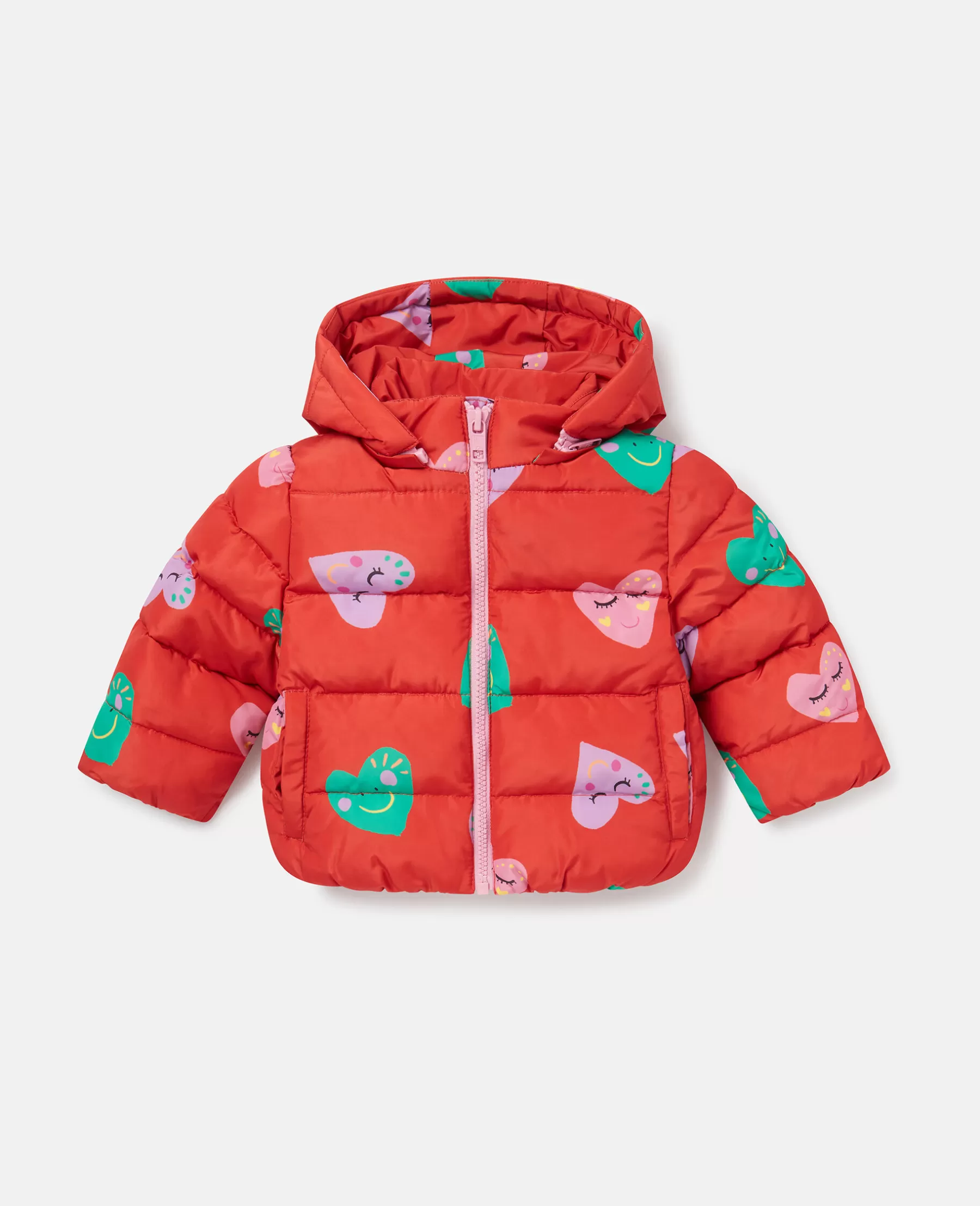 Stella McCartney Smiling Heart Print Puffer Coat Shop