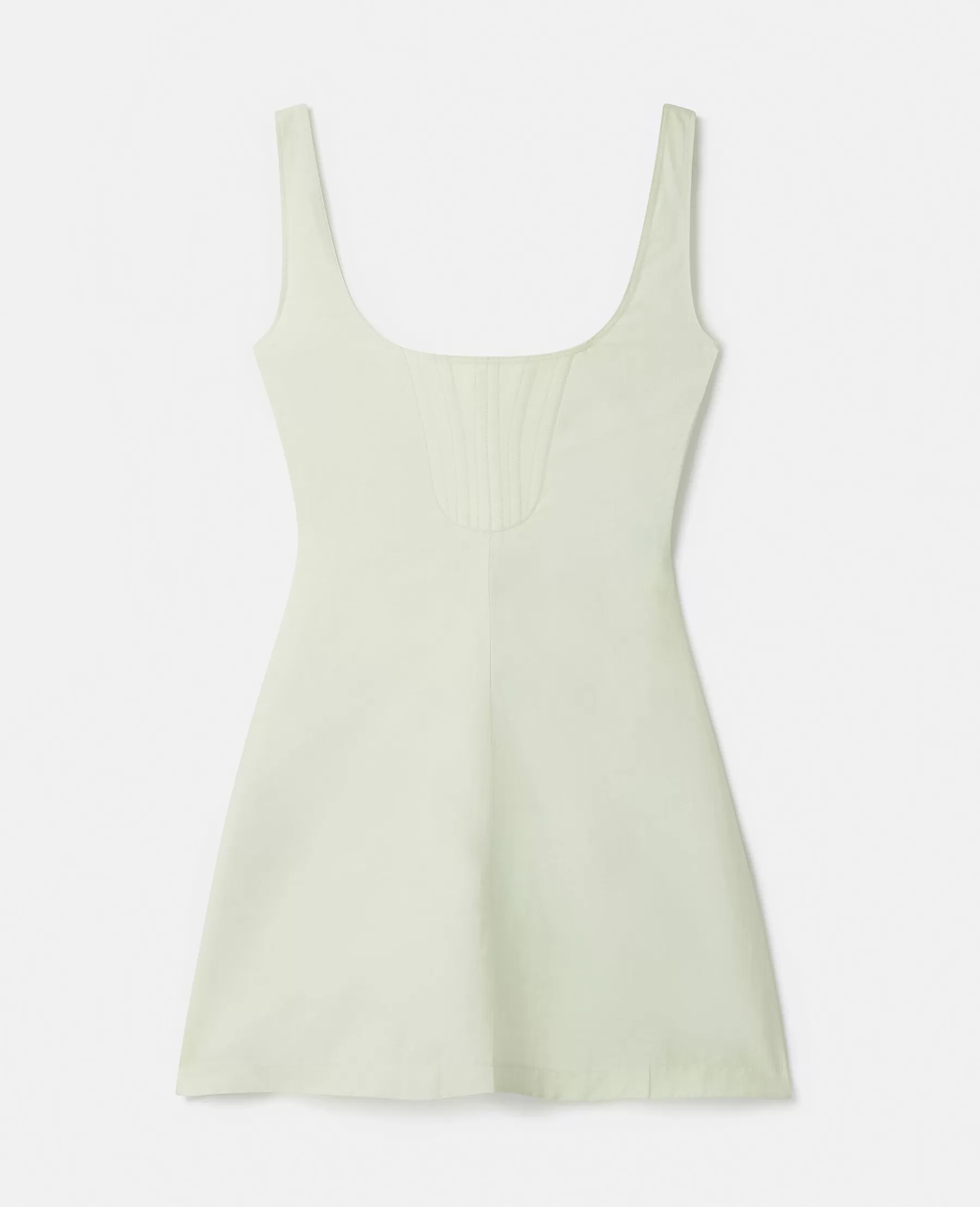 Stella McCartney Square Neck Linen-Cotton Skater Dress Flash Sale