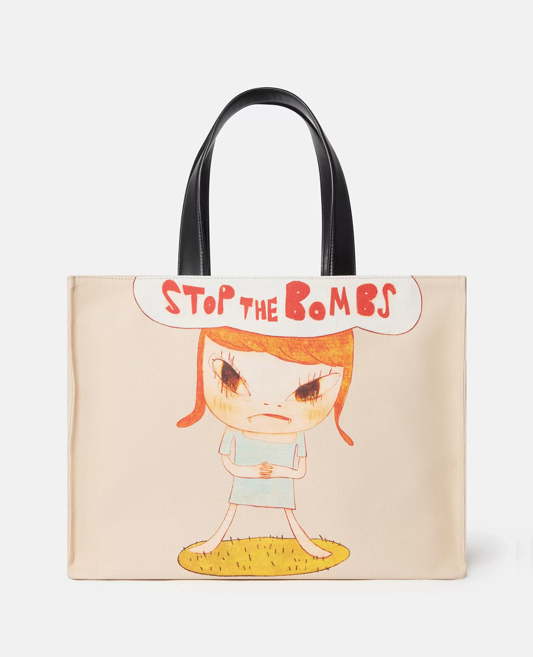 Stella McCartney Stop The Bombs Print Cotton Canvas Tote Bag Best