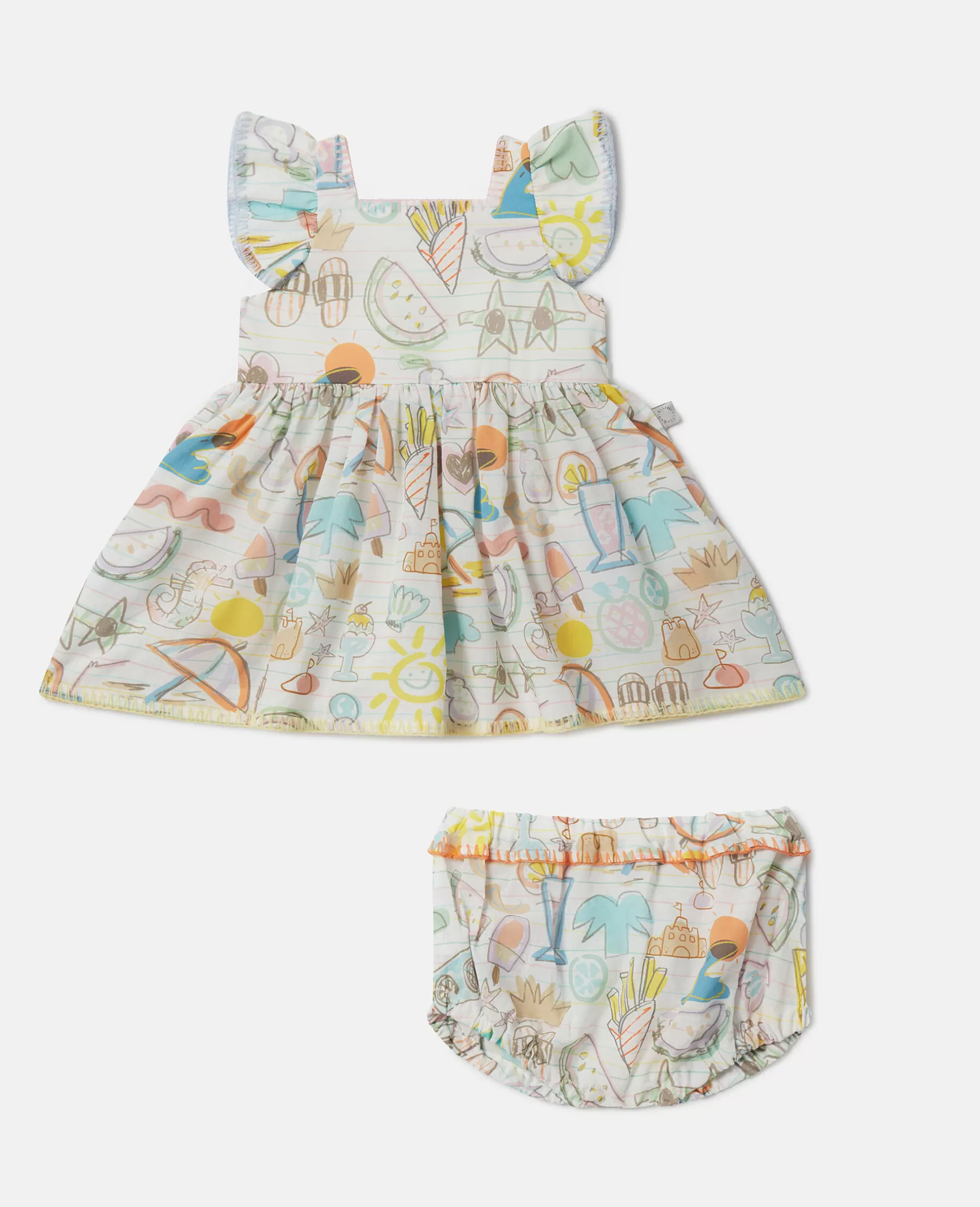 Stella McCartney Summer Doodles Print Dress And Bloomers Set Sale